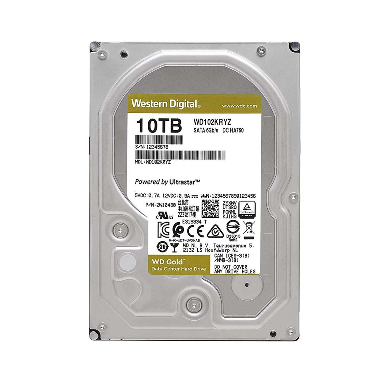 WD WD102KRYZ Gold 10 TB Enterprise 7200 RPM SATA III 256MB 3.5" Internal Hard Drive