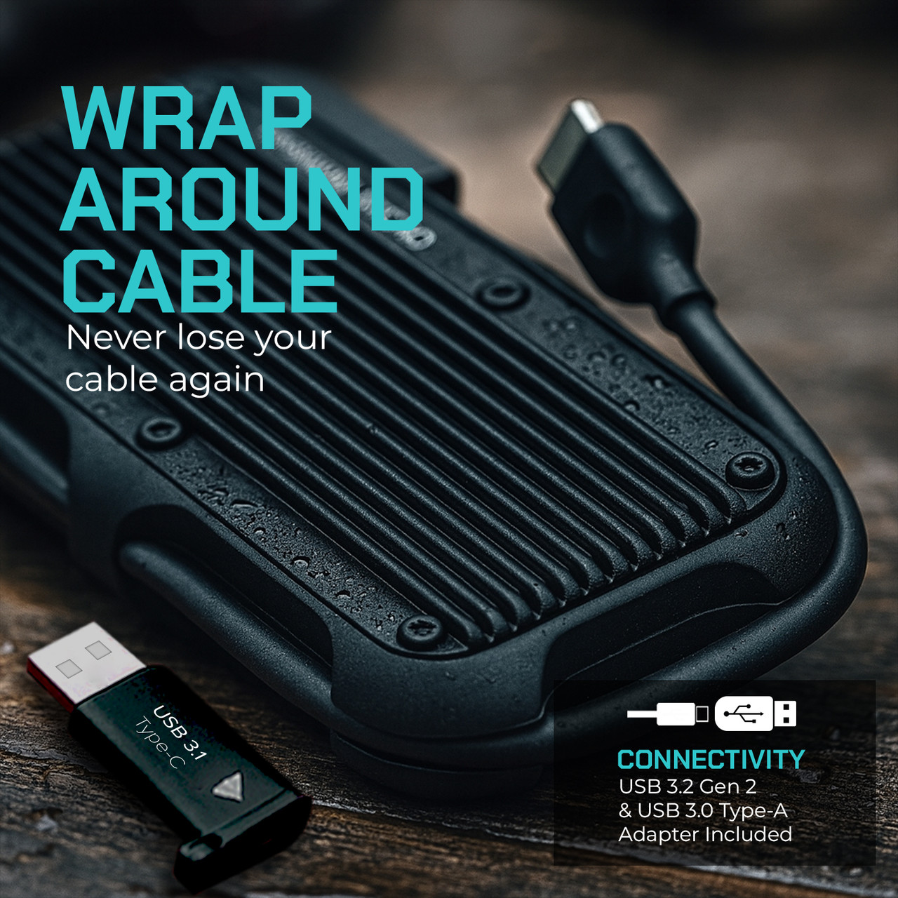 Titanium Micro Mercury 1TB External SSD Up to 1000MB/S NVMe USB 3.1 IP66 for PC Mac Android and Game Console MCRSSD1TB