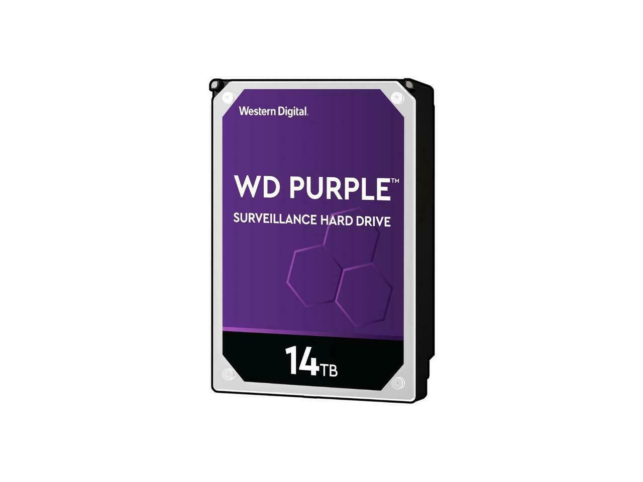 WD Purple 14 TB Surveillance HDD 7200 RPM SATA III 512MB 3.5" Internal Hard Drive WD140PURZ