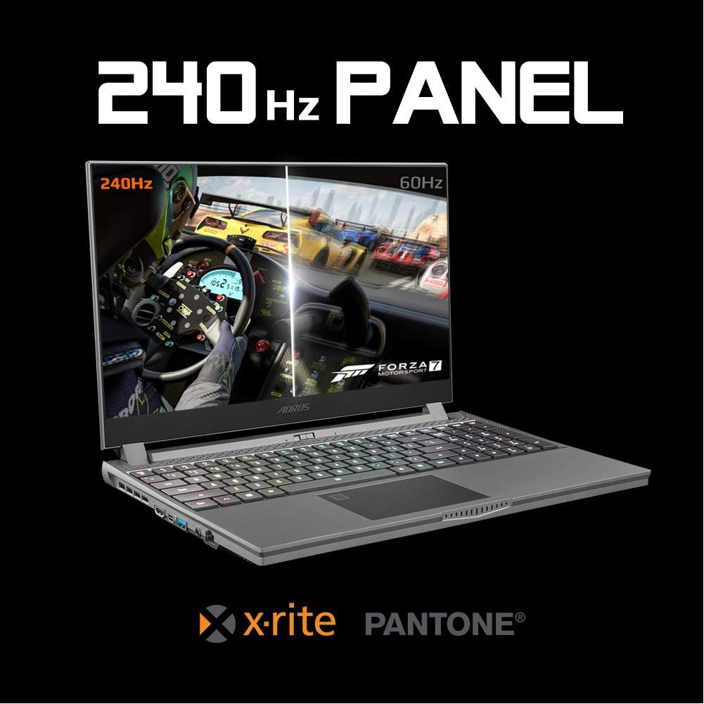 Gigabyte AORUS 15G YB-9US2430MP 15.6 Thin Bezel Gaming Laptop 240Hz FHD IPS LCD, i9-10980HK, NVIDIA GeForce RTX2080 Super Max-Q, 32GB RAM, M.2 PCIe 512GB SSD, Win 10 Pro