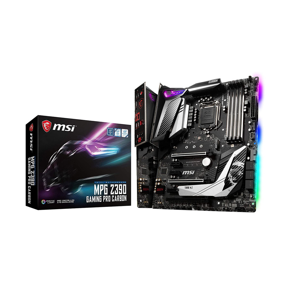 MSI MPG Z390 Gaming PRO Carbon LGA1151 (Intel 8th and 9th Gen) M.2 USB 3.1 Gen 2 DDR4 HDMI DP SLI CFX ATX Z390 Gaming Motherboard