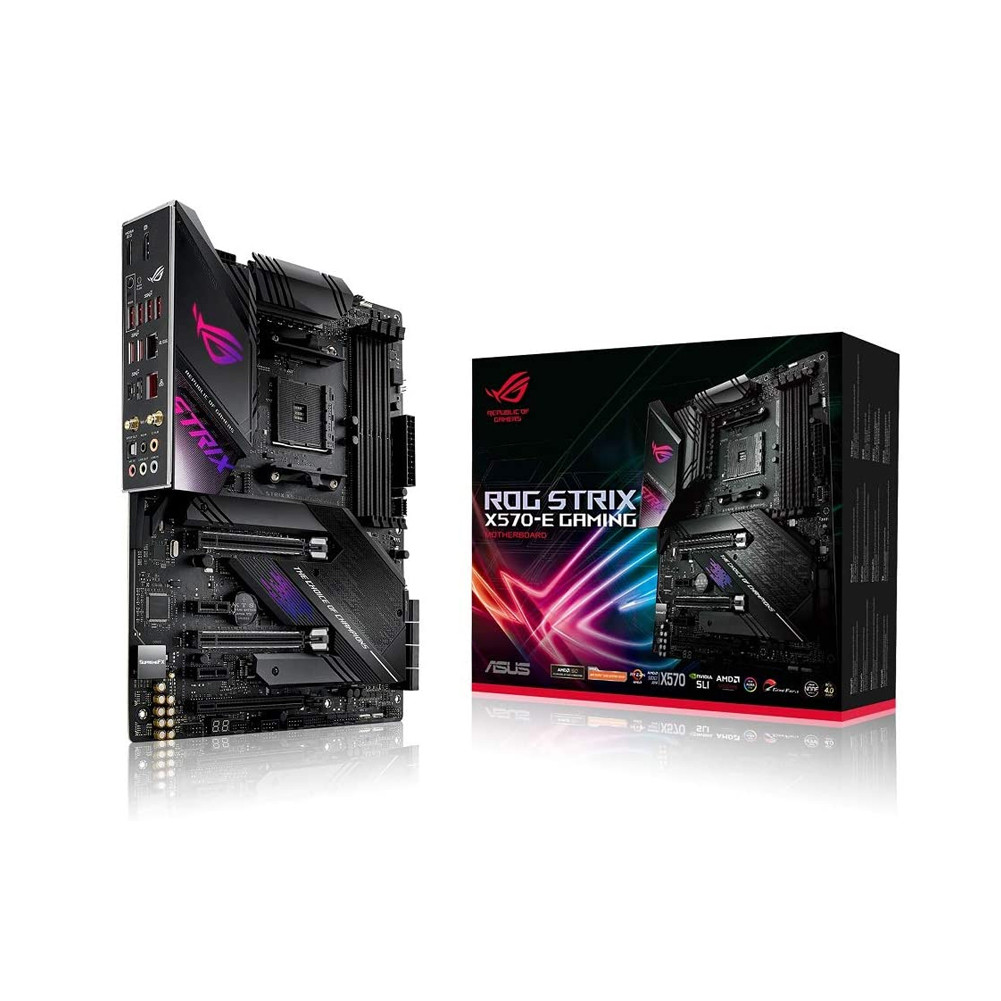 Asus ROG Strix X570-E Gaming ATX with PCIe 4.0 Aura Sync RGB Lighting 2.5 Gbps and Intel Gigabit LAN, WIFI 6 (802.11Ax) Dual M.2 with Heatsinks SATA 6GB/S and USB 3.2 Gen 2 Motherboard