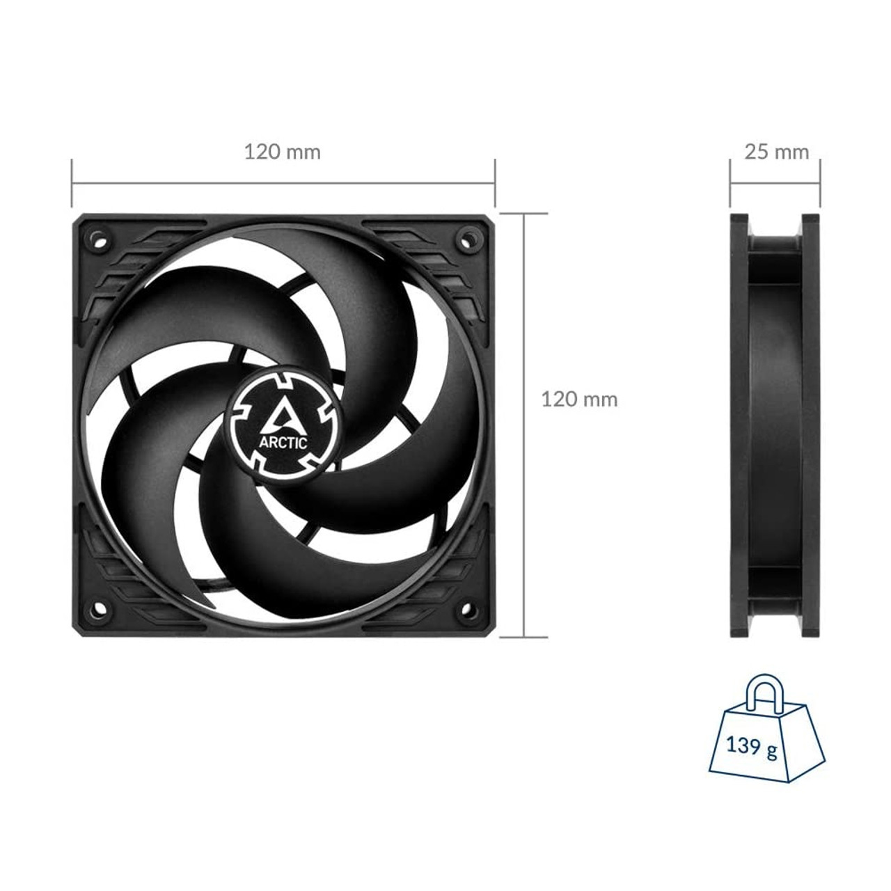 Arctic ACFAN00118A P12 Pressure-optimised 1800RPM 120mm Case Fans (Pack of 4)