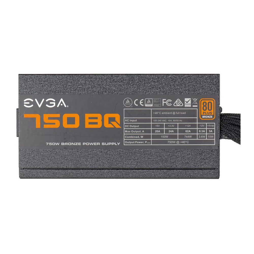 EVGA 110-BQ-0750-V1 750 BQ, 80+ Bronze 750W, Semi Modular, 5 Year Warranty, Includes Free Power On Self Tester, Power Supply