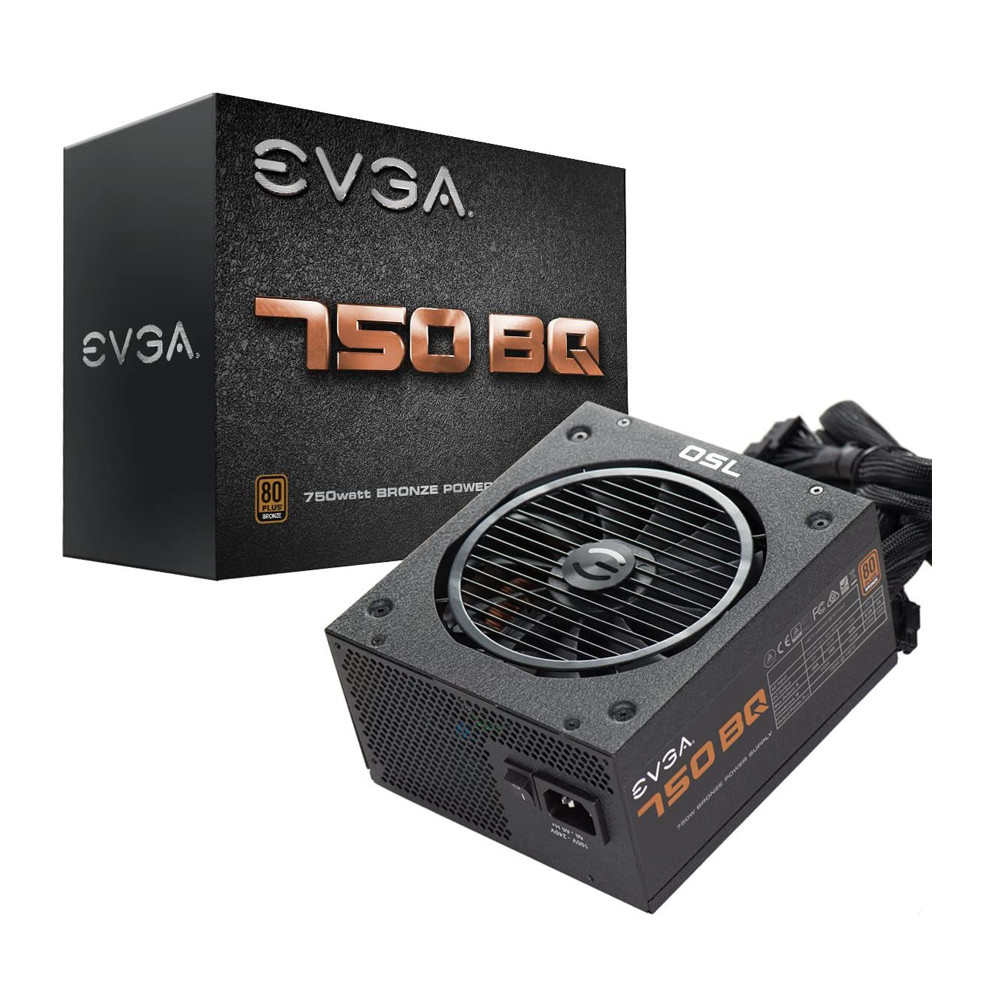 EVGA 110-BQ-0750-V1 750 BQ, 80+ Bronze 750W, Semi Modular, 5 Year Warranty, Includes Free Power On Self Tester, Power Supply