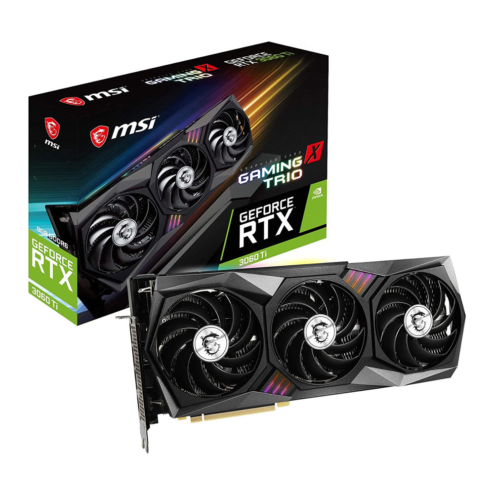 MSI RTX 3060 Ti GAMING X TRIO 8GB GDRR6 256-Bit HDMI/DP Tri-Frozr 2 TORX Fan 4.0 Ampere Architecture RGB OC Graphics Card (Limited supply, All sales are final)