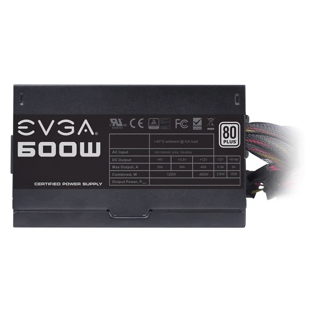 EVGA 100-W1-0600-K1 80 Plus Certified 100-W1-0600-K1 Power Supply, 600W