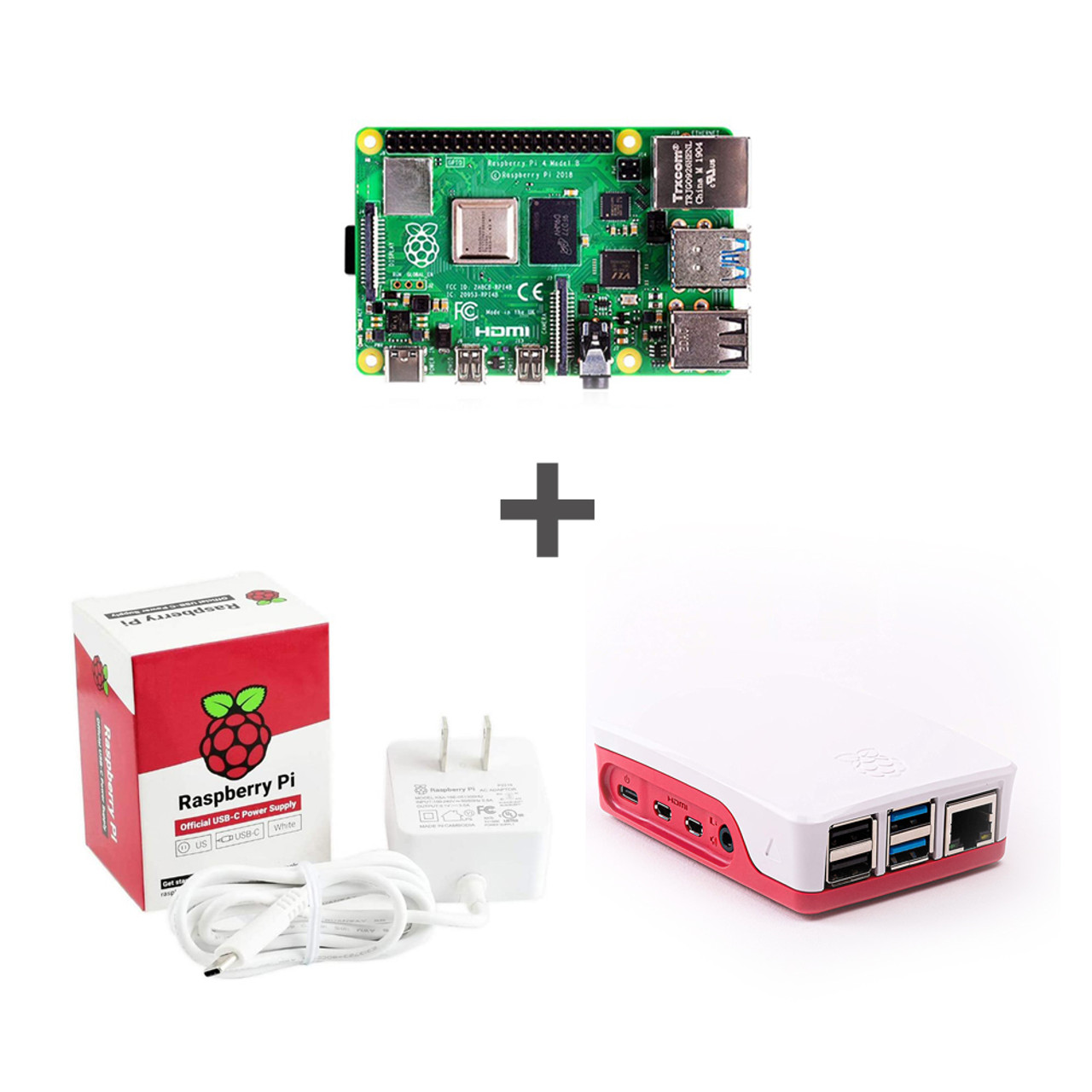 Raspberry Pi 4 Model B 8GB Red Power USB 5.1V Combo Set