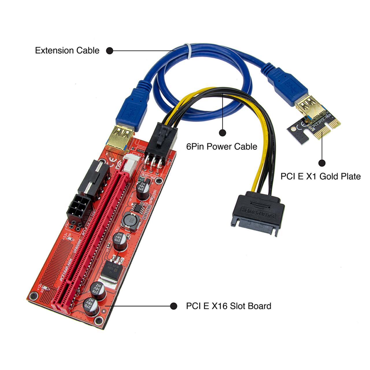 AAAwave PCIE Riser VER 009S 1x to 16x Graphic Extension for GPU