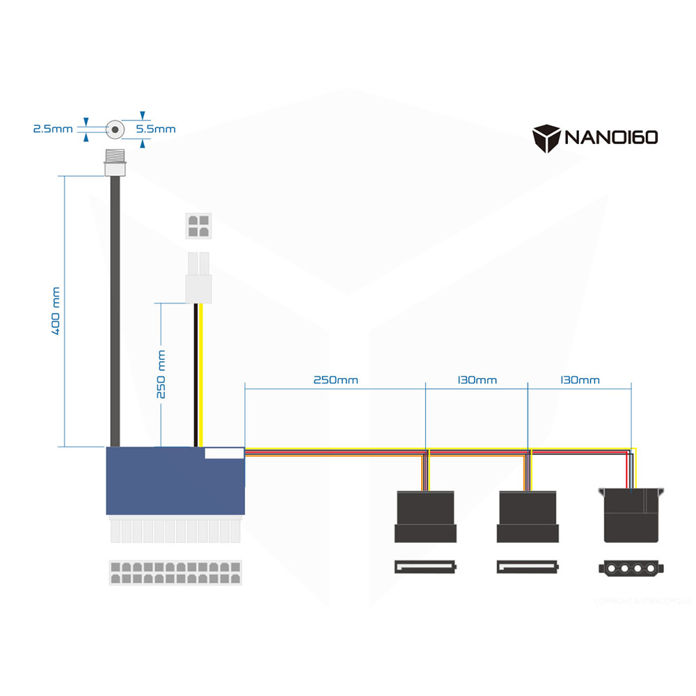 Streacom ST-NANO160 NANO PSU 160watt, AC-DC adapter, Internal PSU