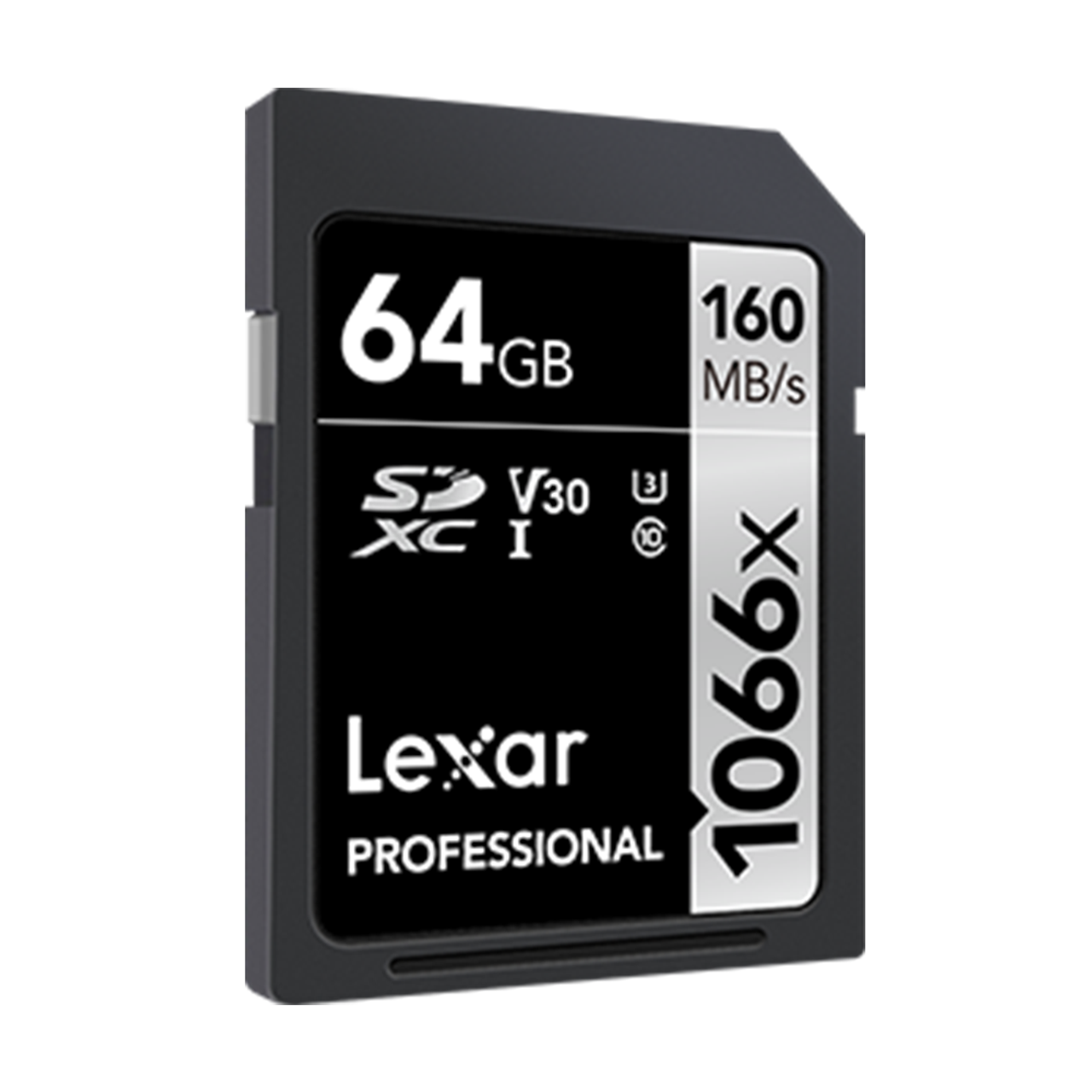 Lexar LSD1066064G-BNNNU Professional 1066x 64GB SDXC UHS-I Card Silver Series, Up to 160MB/s Read