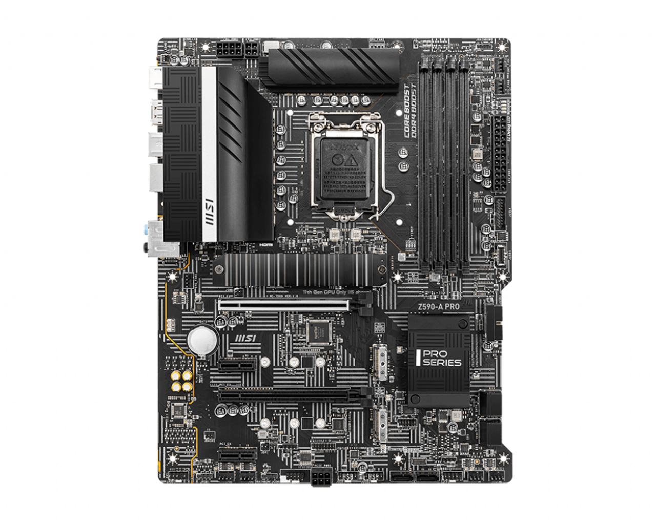MSI Z590-A PRO ProSeries Motherboard (ATX, 11th/10th Gen Intel Core, LGA 1200 , DDR4, PCIe 4, M.2 Slots, DP/HDMI)