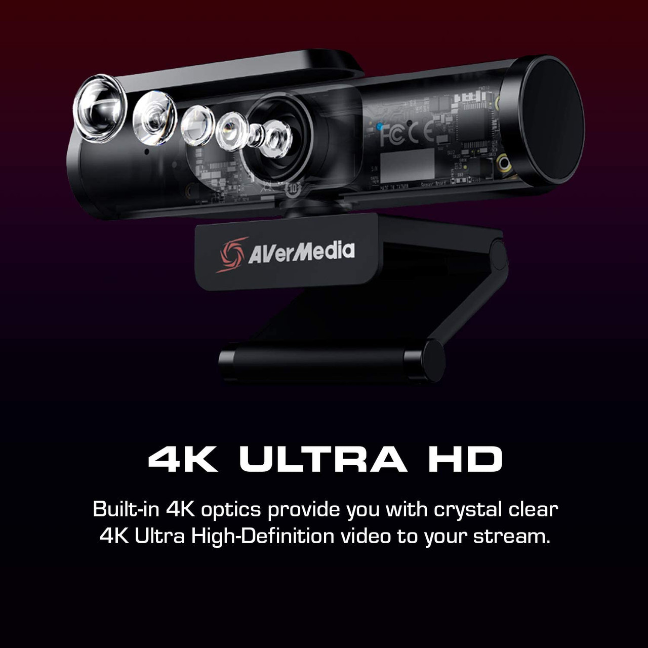 AVerMedia PW513 Live Streamer CAM Plug & Play USB 3.0, 4K UHD, Wide-Angle Lens Webcam