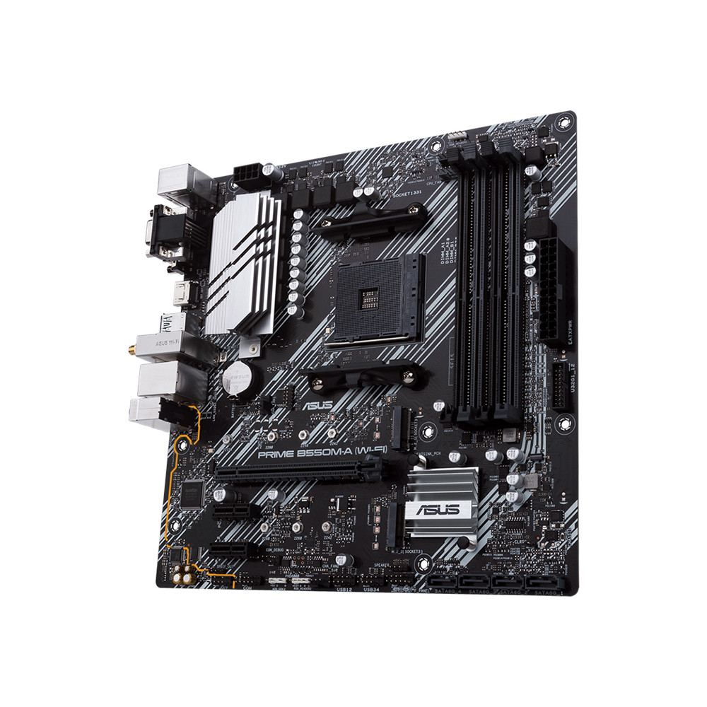 ASUS PRIME B550M-A (WI-FI) AMD AM4 Zen 3 Ryzen 5000 & 3rd Gen Ryzen Micro ATX Motherboard