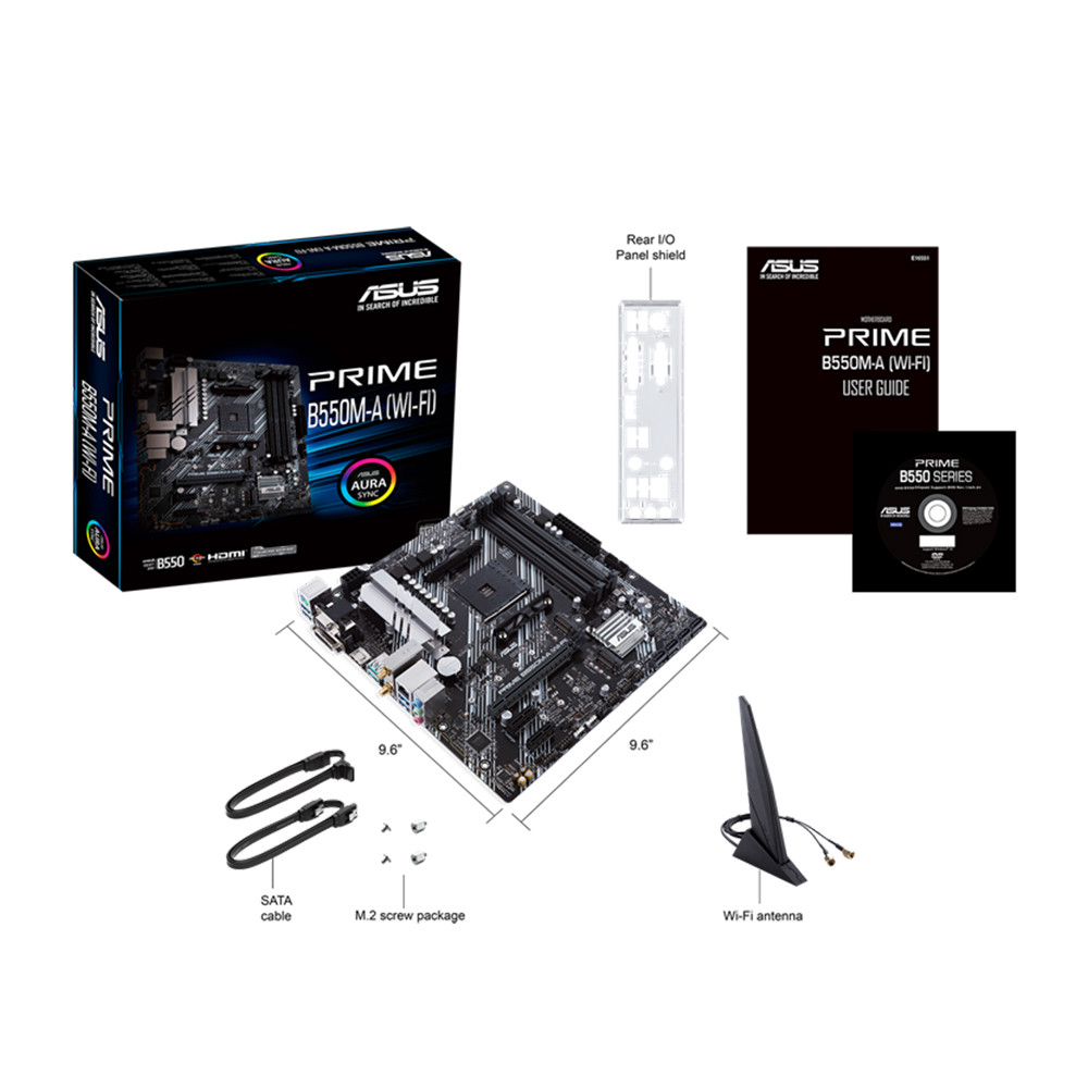ASUS PRIME B550M-A (WI-FI) AMD AM4 Zen 3 Ryzen 5000 & 3rd Gen Ryzen Micro ATX Motherboard