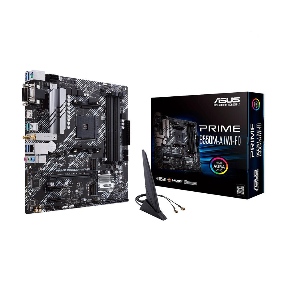 ASUS PRIME B550M-A (WI-FI) AMD AM4 Zen 3 Ryzen 5000 & 3rd Gen Ryzen Micro ATX Motherboard