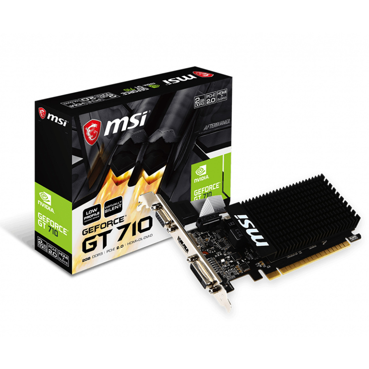 MSI GeForce GT 710 DirectX 12 2GB 64-Bit DDR3 PCI Express 2.0 x16 HDCP Ready Low Profile Video Card GT 710 2GD3H LP