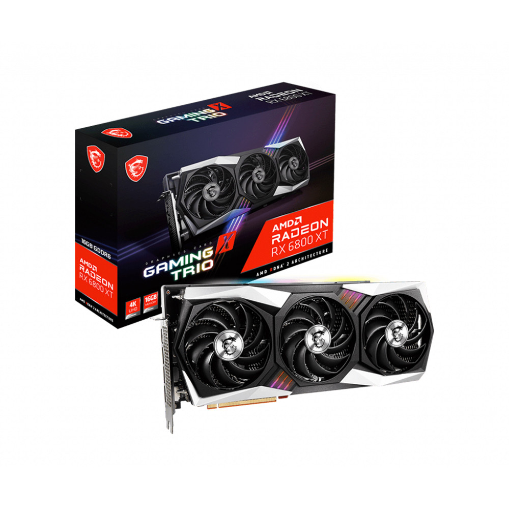 MSI RX 6800 XT Gaming X Trio 16G Gaming Radeon RX 6800 XT 16GB GDRR6 256-Bit HDMI/DP 2285 MHz RDNA 2 Graphics Card (Limited supply, All sales are final)