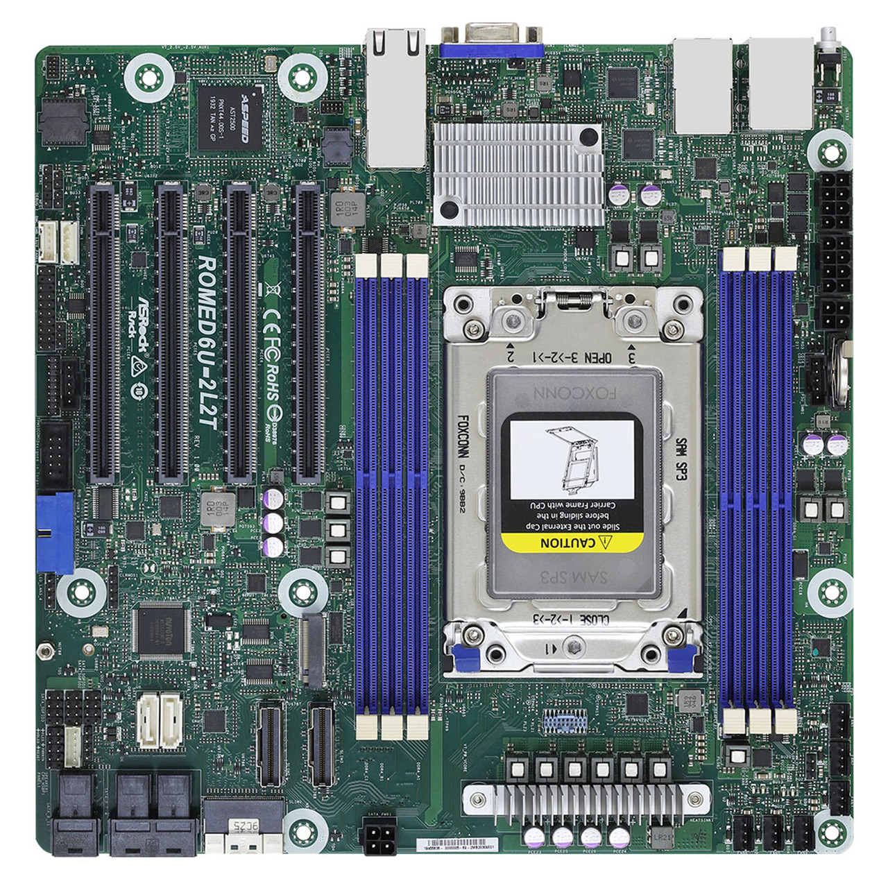 ASRock Rack ROMED6U-2L2T Micron-ATX Server Motherboard AMD SP3 (LGA4094) EPYC 7002 and 7001 series