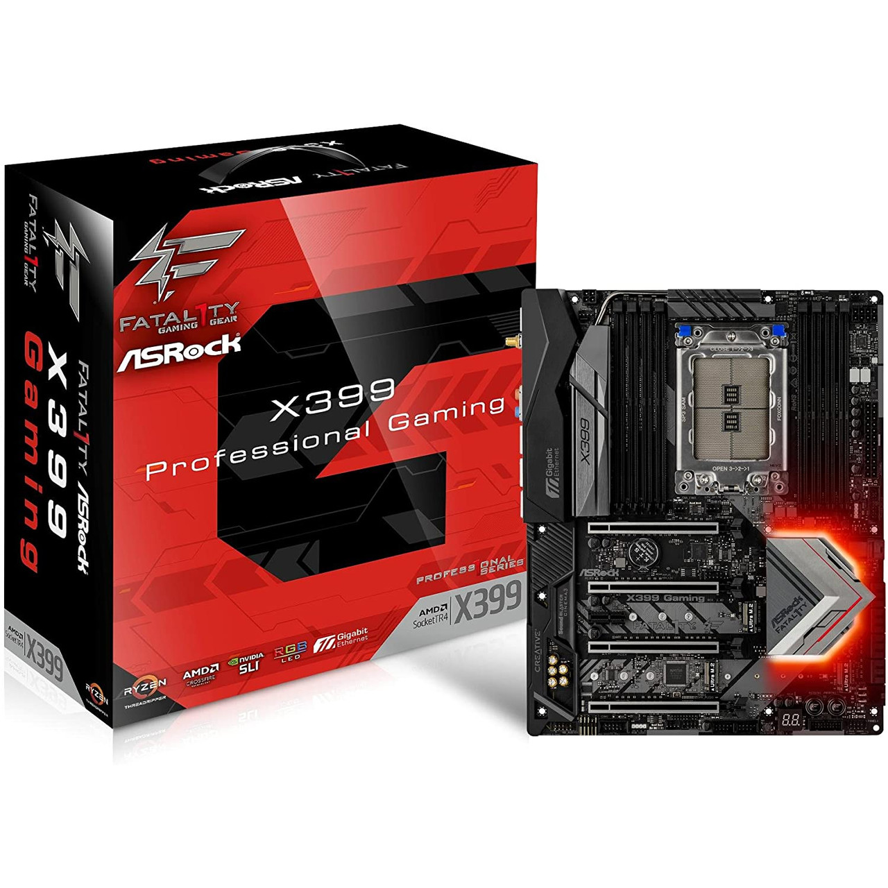 ASRock X399 PROFESSIONAL GAMING sTR4 SATA 6Gb/s USB 3.1/3.0 ATX AMD Motherboard