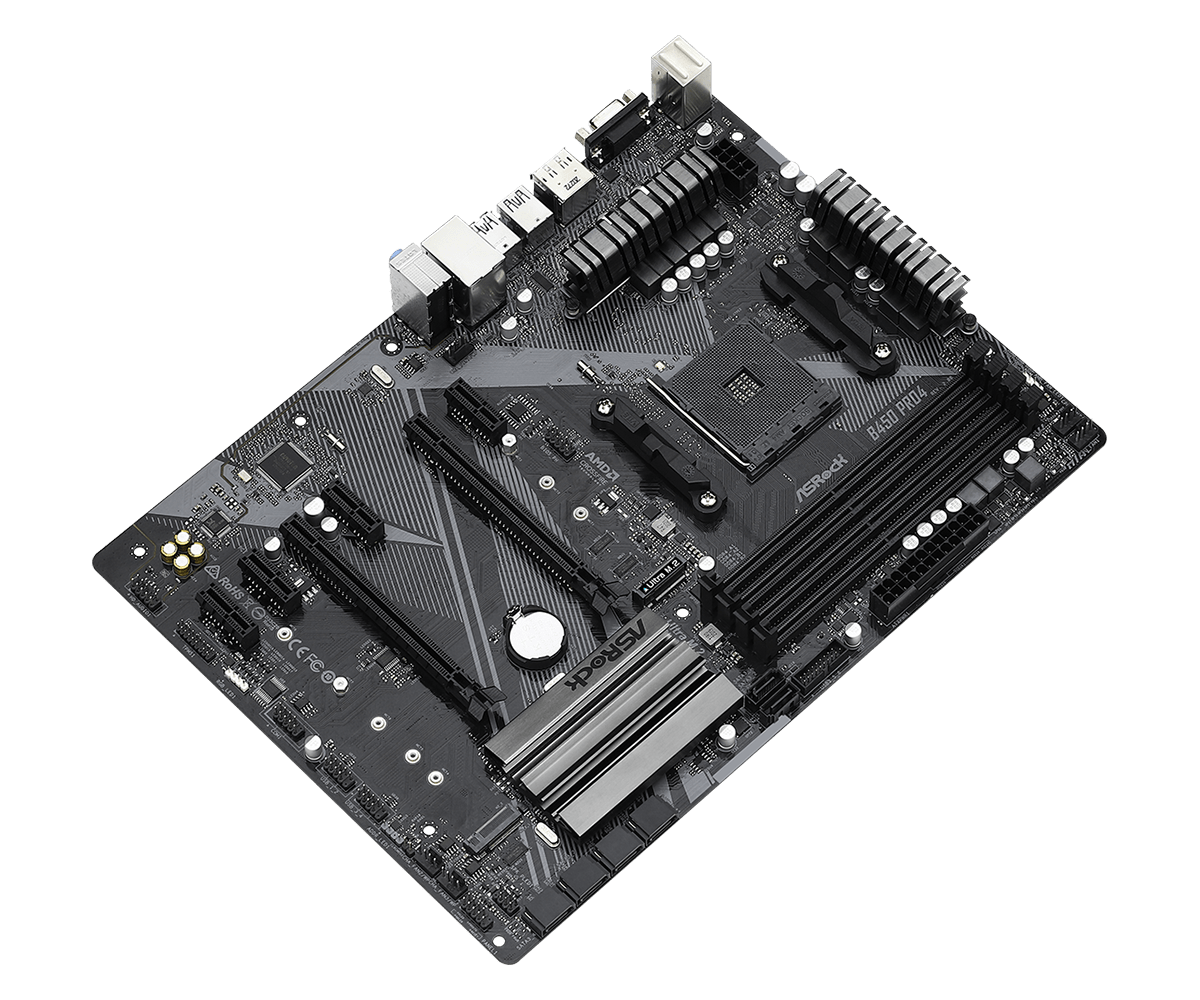 ASRock B450 PRO4 R2.0 AM4 AMD Promontory B450 SATA 6Gb/s ATX AMD Motherboard