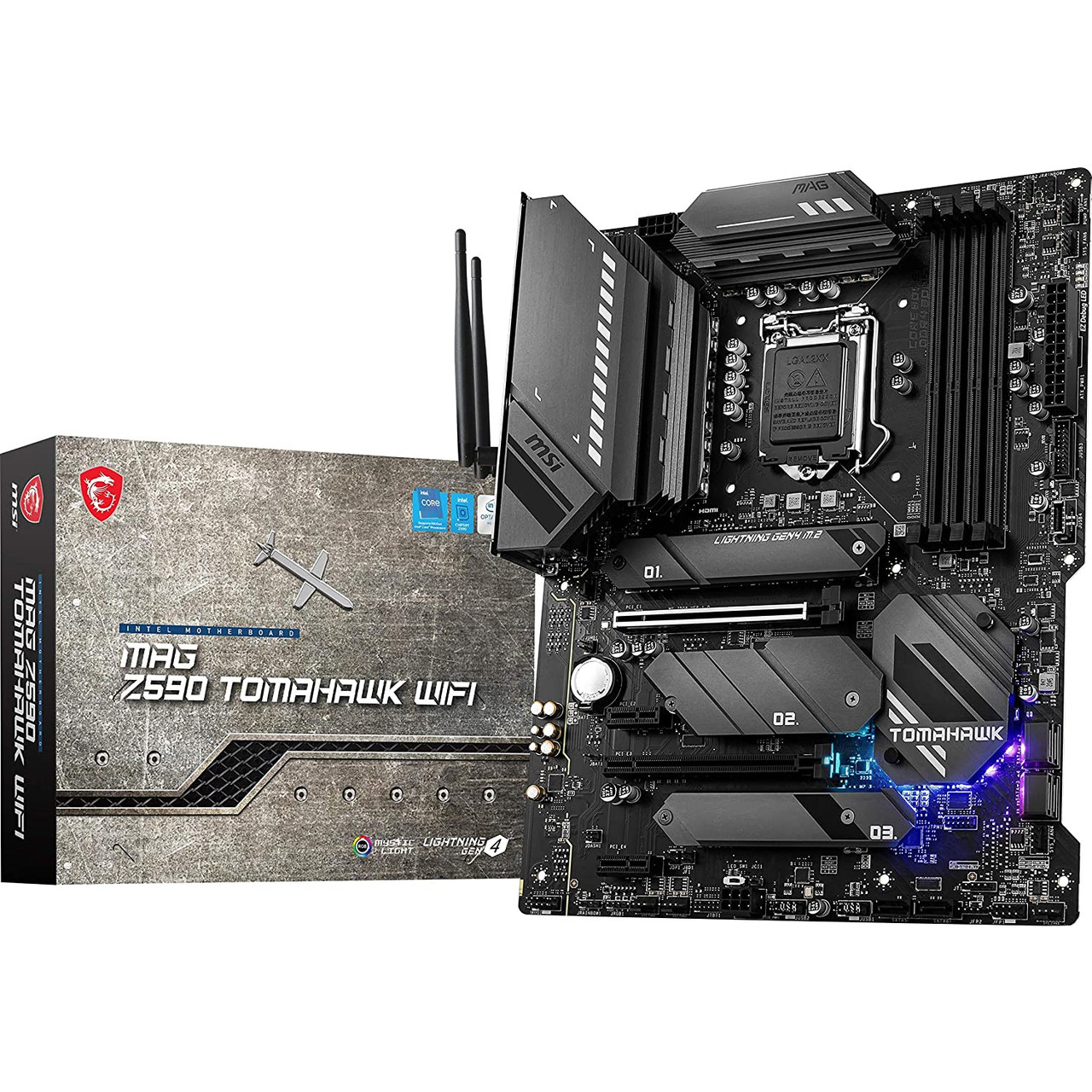 MSI MAG Z590 TOMAHAWK WIFI Gaming Motherboard (ATX,11th/10th Gen, LGA 1200, DDR4,PCIe 4,CFX, M.2 Slots, USB 3.2 Gen 2 )