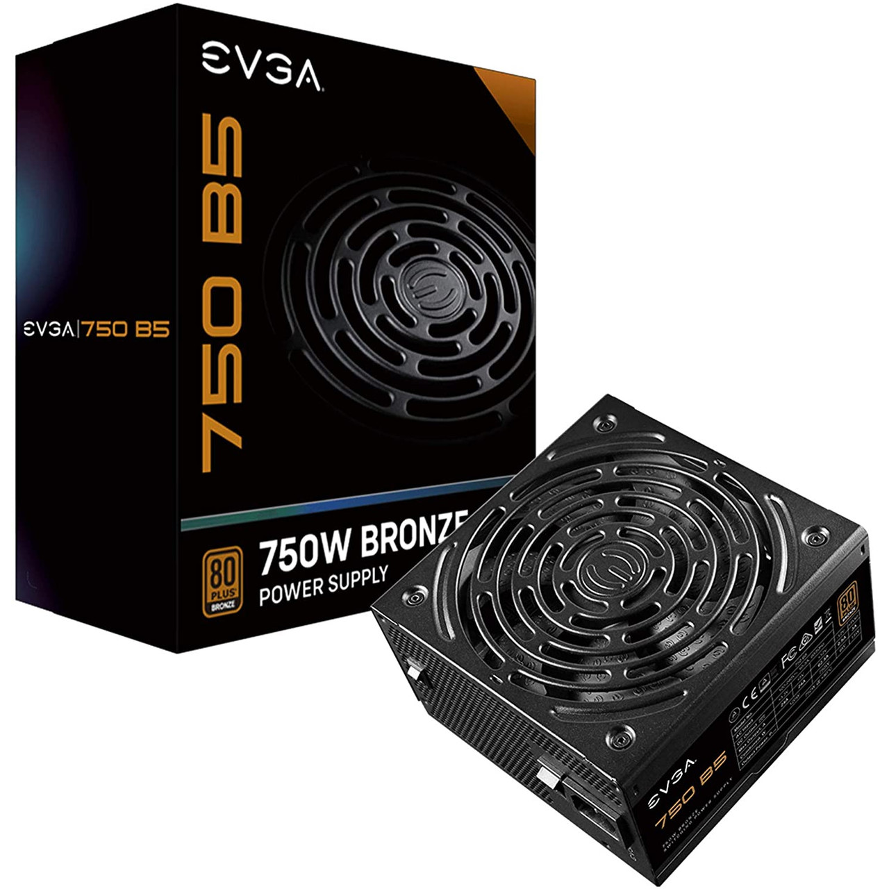 EVGA 220-B5-0750-V1 80+ BRONZE 750W, Fully Modular, EVGA ECO Mode, 5 Year Warranty, Compact 150mm Size, Power Supply