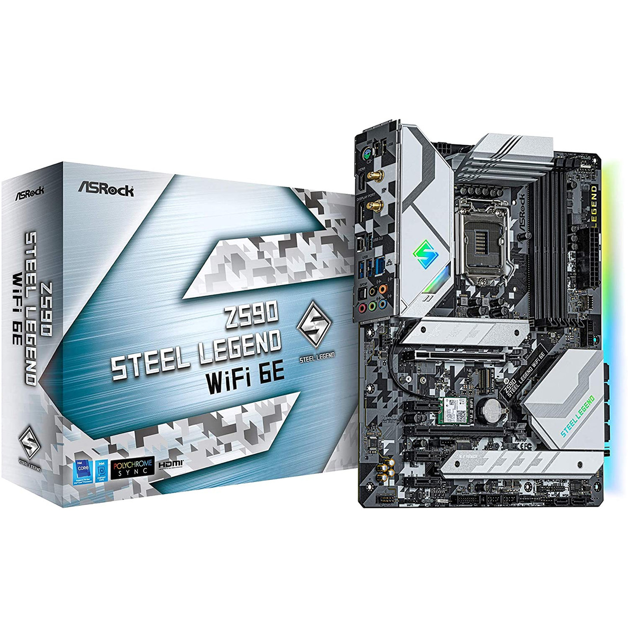 ASRock Z590 STEEL LEGEND WIFI 6E LGA1200/Intel Z590/ DDR4/ Quad CrossFireX/  SATA3&USB3.2/ M.2/ Bluetooth/ATX Motherboard