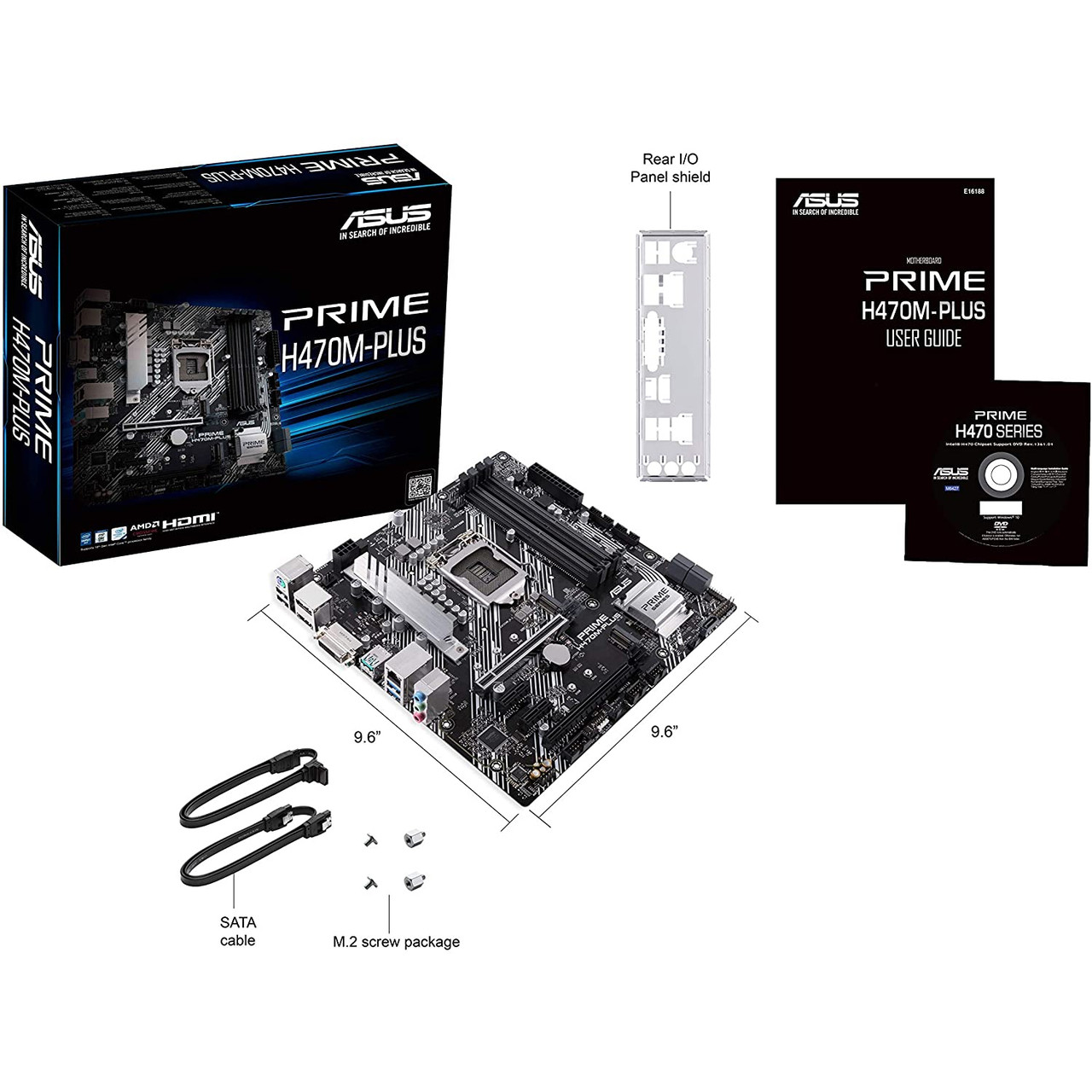 ASUS Micro-ATX Motherboard PRIME H470M-PLUS/CSM LGA1200 (HDMI, Dual M.2, Intel 1Gb LAN, USB 3.2 Gen 2 Type-C )