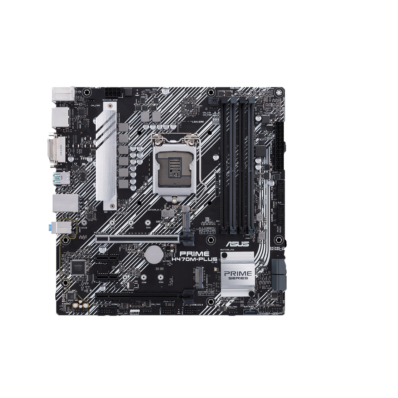 ASUS Micro-ATX Motherboard PRIME H470M-PLUS/CSM LGA1200 (HDMI, Dual M.2, Intel 1Gb LAN, USB 3.2 Gen 2 Type-C )