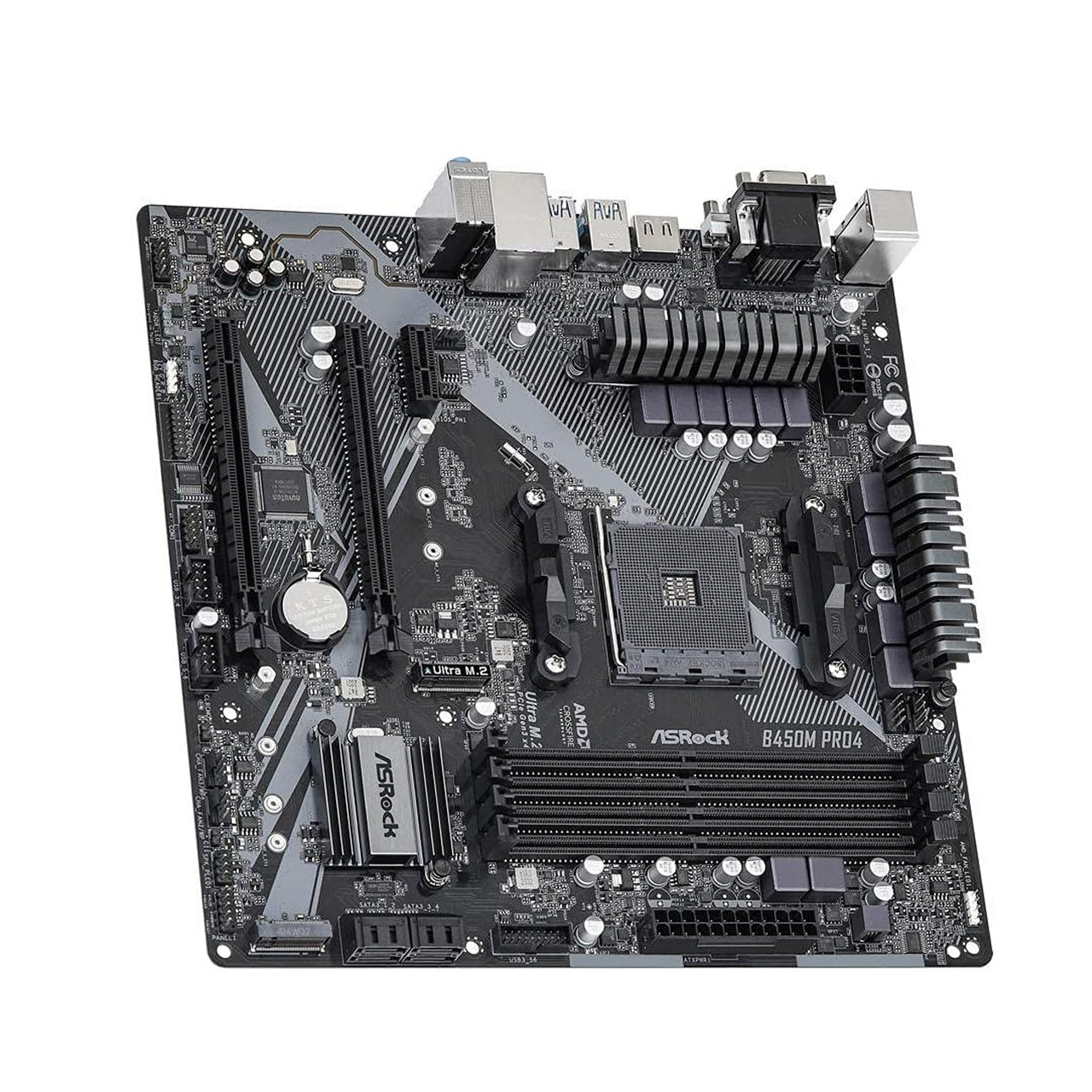 ASRock B450M PRO4 R2.0 AM4 AMD Promontory B450 SATA 6Gb/s Micro ATX AMD Motherboard