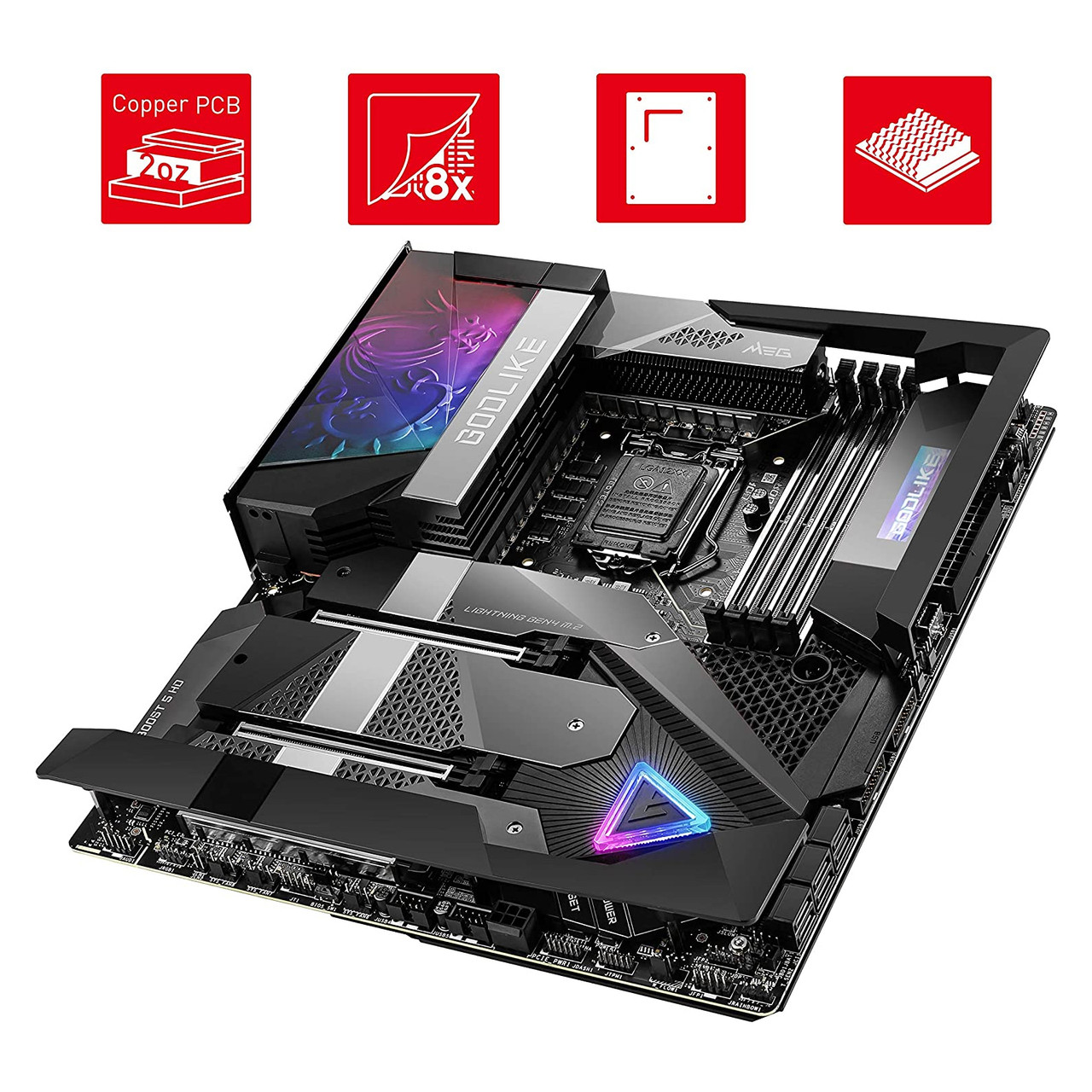 MSI MEG Z590 GODLIKE Gaming Motherboard E-ATX,11th/10th Gen,LGA 1200,DDR4,M.2 Slots,Thunderbolt,Wi-Fi 6E,Mystic Light RGB