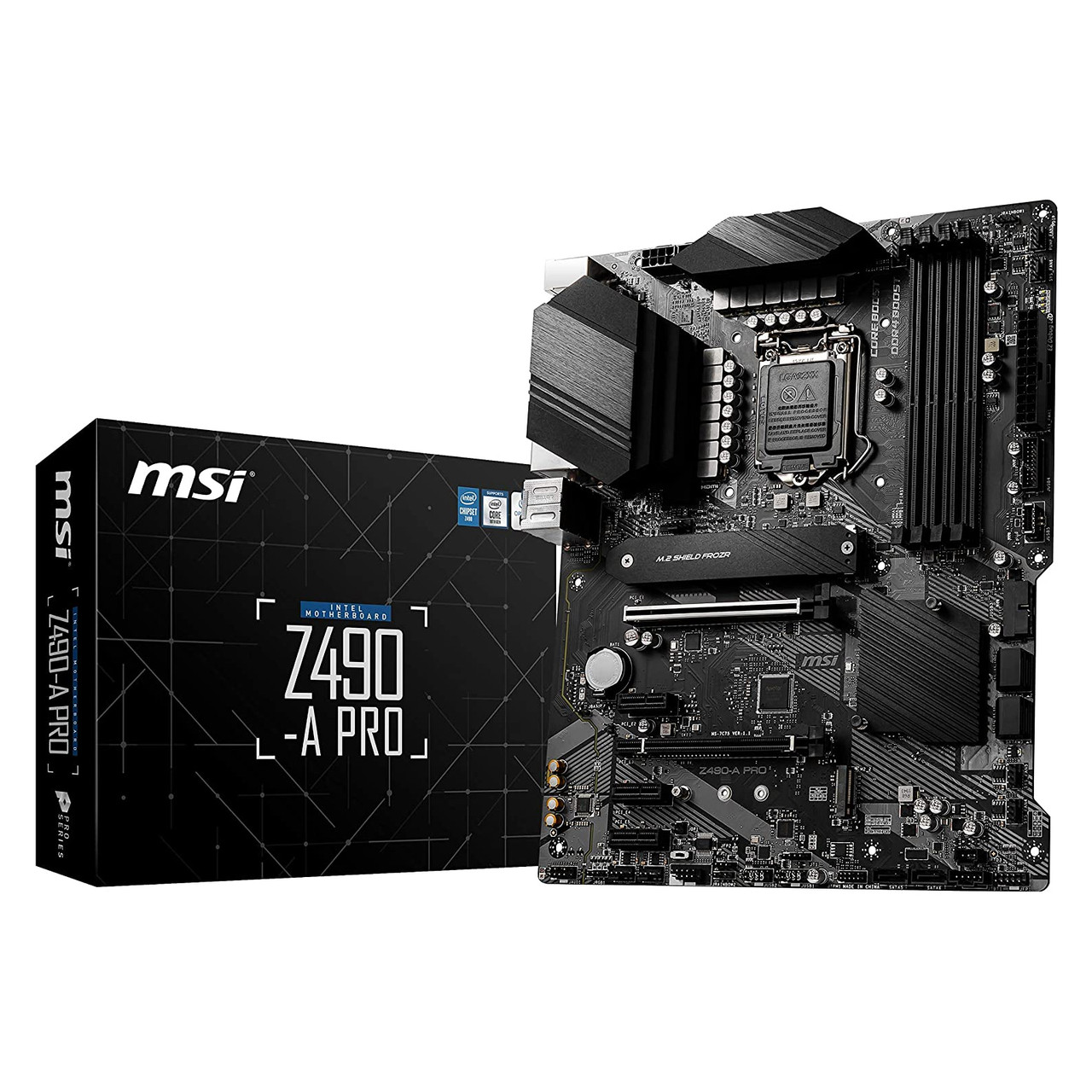 MSI Z490-A PRO ProSeries ATX Motherboard LGA 1200 Socket, DDR4, Dual M.2 Slots, USB 3.2 Gen 2, 2.5G LAN, DP/HDMI