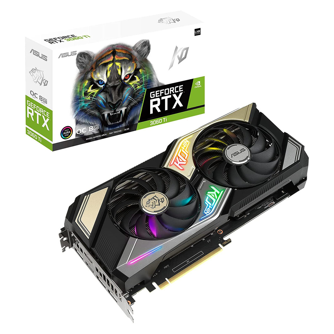 ASUS NVIDIA GeForce RTX 3060 Ti V2 OC 8GB LHR GDDR6 Graphics Card- PCIe  4.0, HDMI 2.1 KO-RTX3060TI-O8G-V2-GAMING