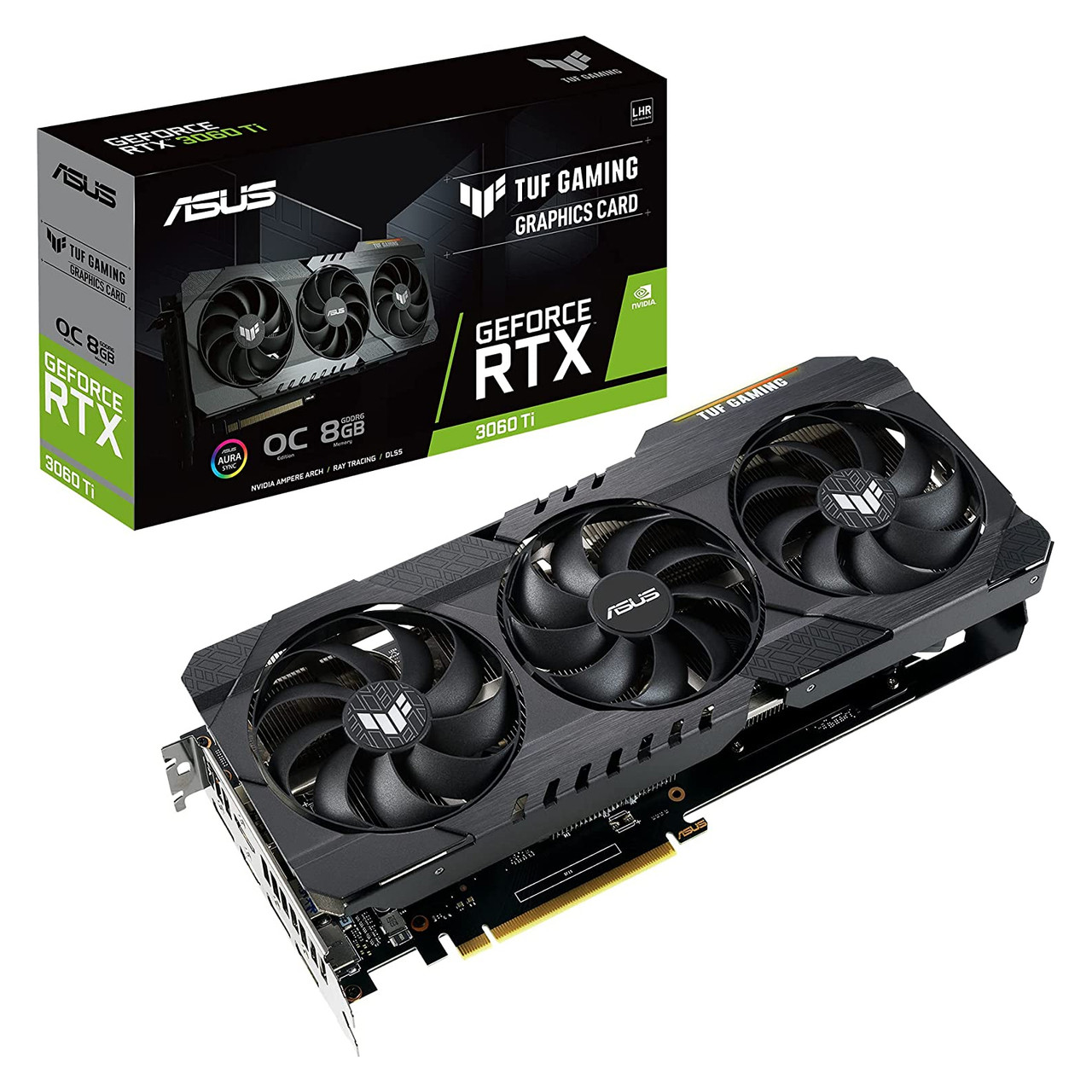 ASUS TUF Gaming NVIDIA GeForce RTX 3060 Ti V2 OC Edition Graphics Card (PCIe 4.0, 8GB GDDR6, LHR, GPU Tweak II) TUF-RTX3060TI-O8G-V2-GAMING