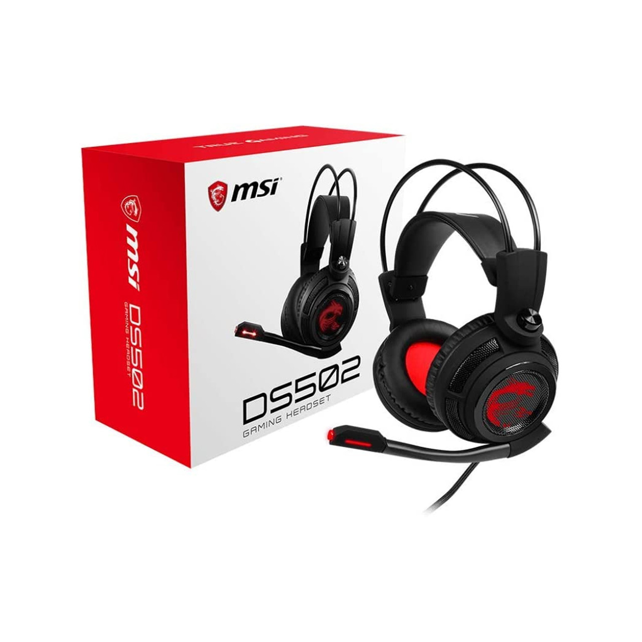 MSI DS 502 Gaming Headset with Microphone, Enhanced Virtual 7.1 Surround Sound, Intelligent Vibration System