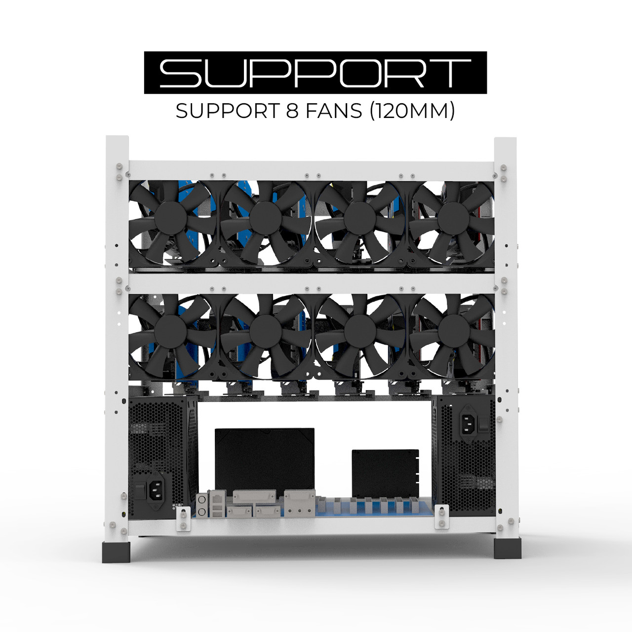 AAAwave 12GPU AI Deep Learning Mining Rig Frame AAAIRMC12WH
