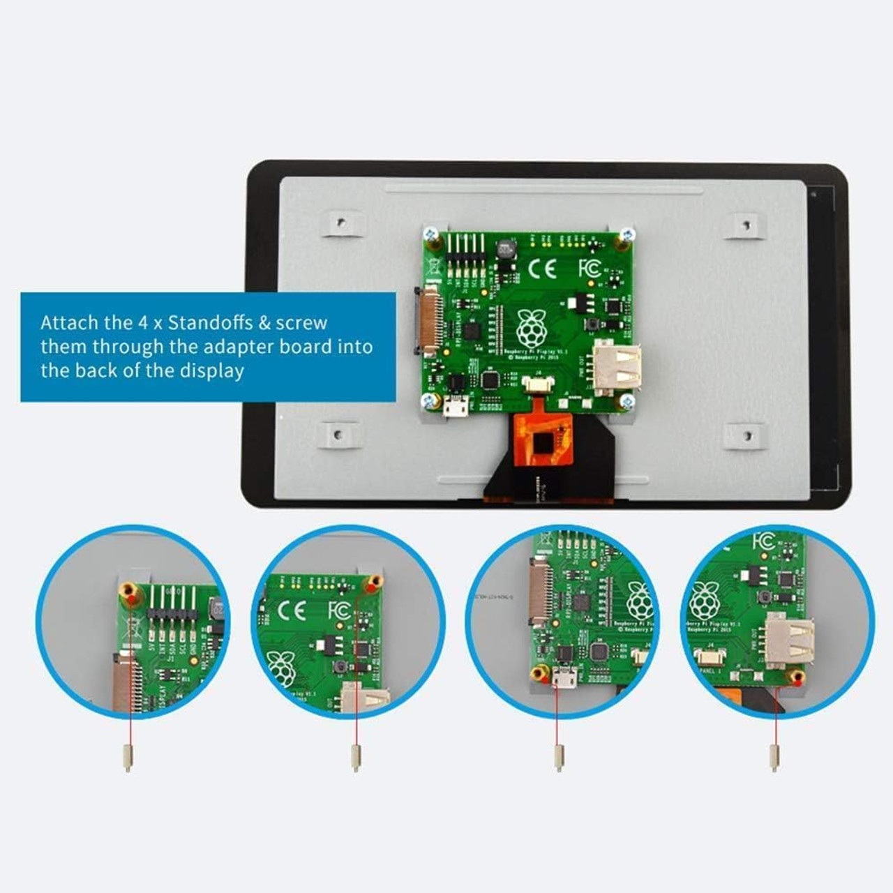 Raspberry Pi 7-Inch touch display screen for Raspberry Pi single board computers SC0880