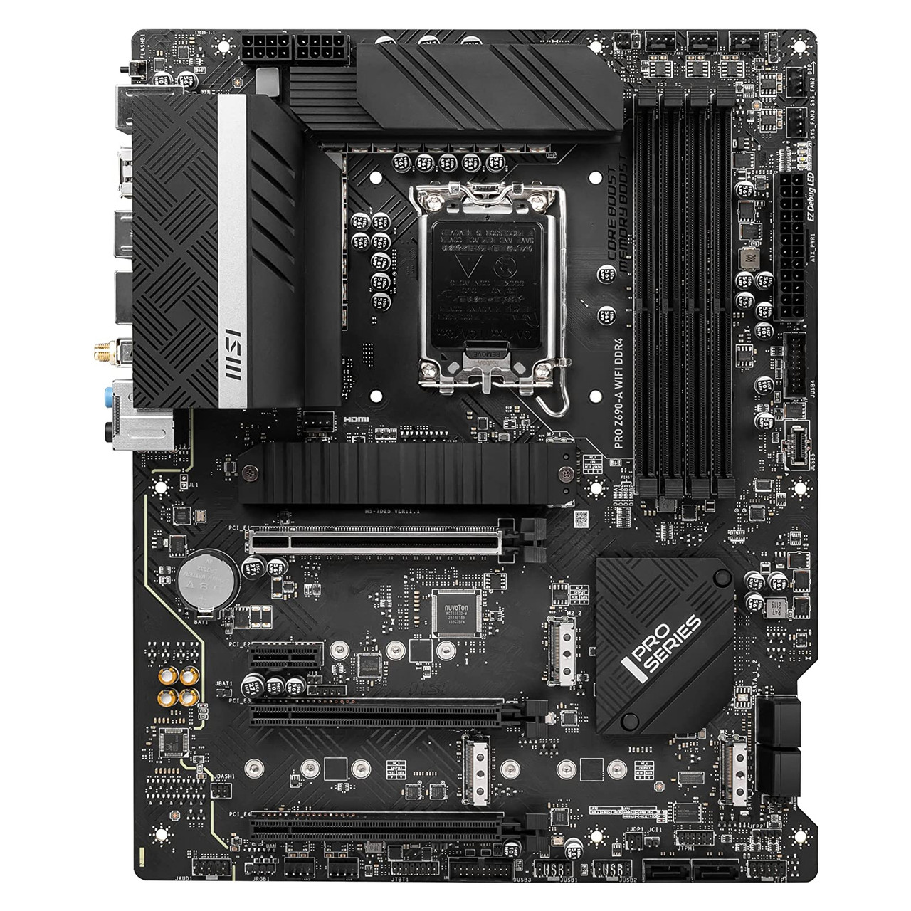 MSI PRO Z690-A WIFI DDR4 ProSeries Motherboard ATX, 12th Gen LGA 1700 Socket, DDR4, PCIe 4, CFX, M.2 Slots, Wi-Fi 6E