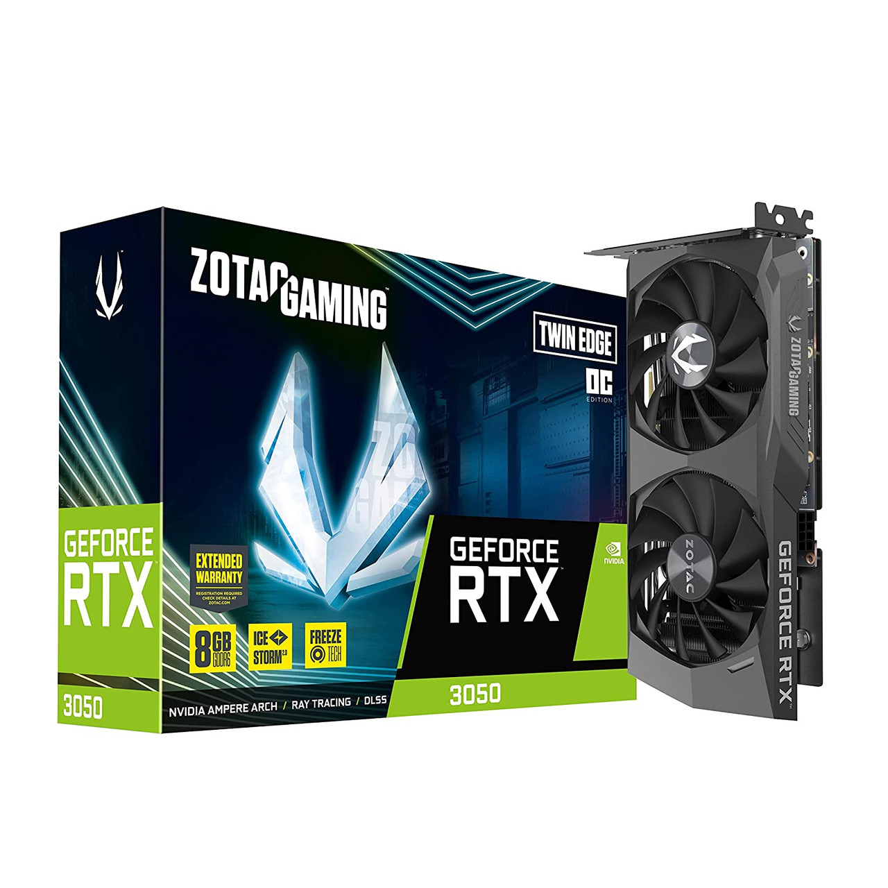 ZOTAC RTX 3050 Gaming GeForce Twin Edge OC Graphics Card ZT-A30500H-10M 8GB GDDR6 128-bit 14 Gbps PCIE 4.0