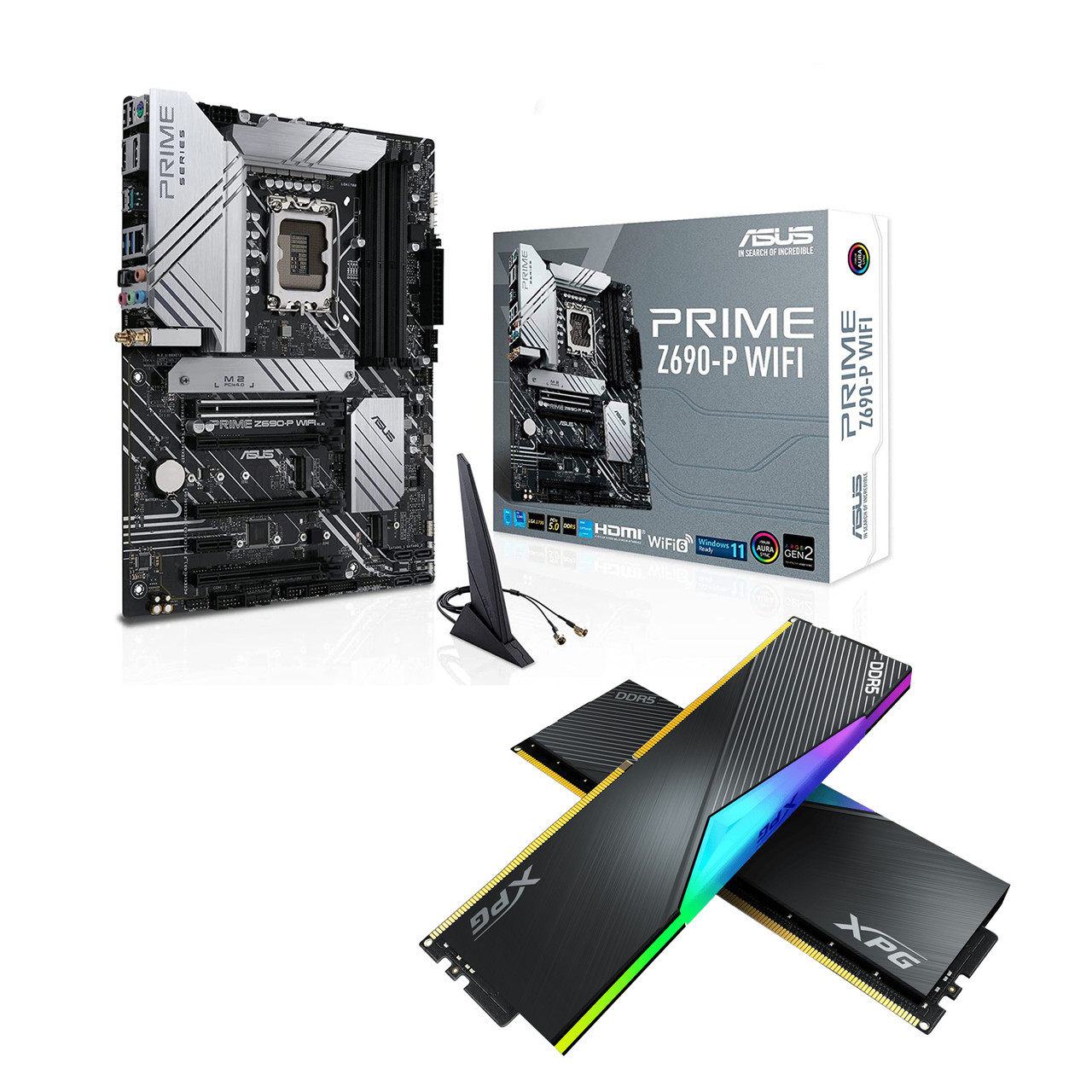 ASUS PRIME Z690-P WIFI Motherboard + XPG DDR5 32GB AX5U5200C3816G-DCLARBK