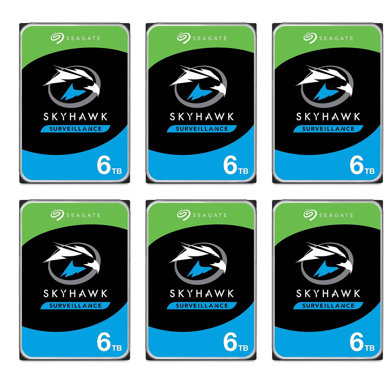 Seagate Skyhawk 6TB Surveillance 3.5" HDD SATA III 256MB Internal Hard Drive ST6000VX001 (Pack of 6)