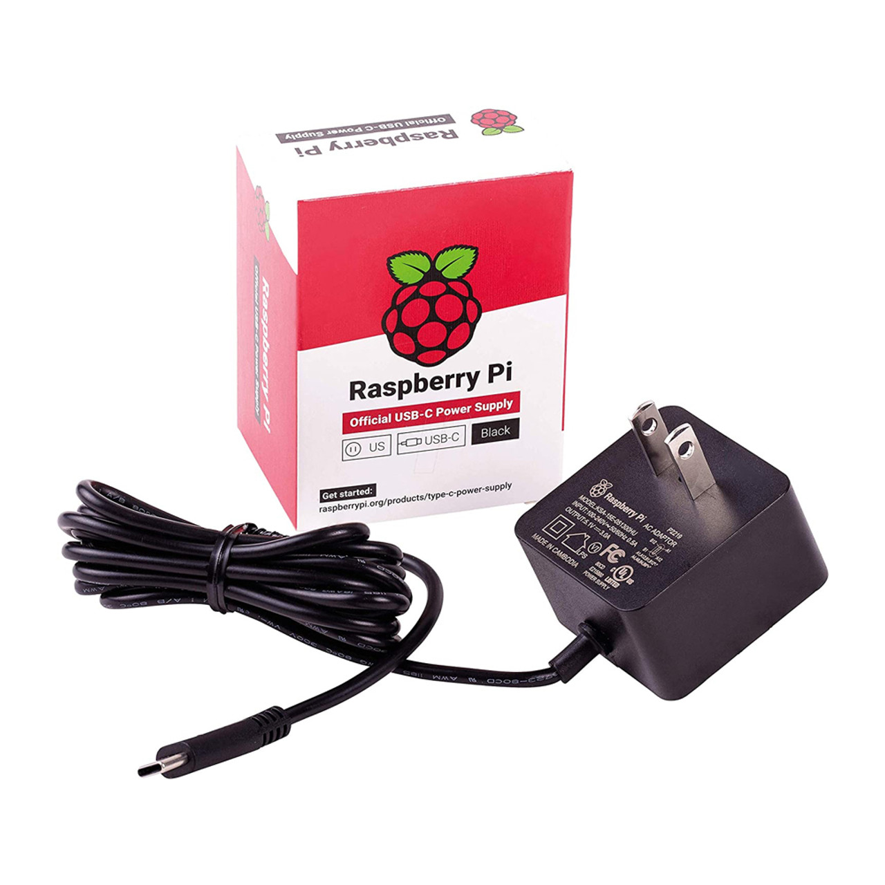 AAAwave Raspberry Pi 4 Grey Aluminum Passive Case With Black Power Supply and Power Switch Combo Set