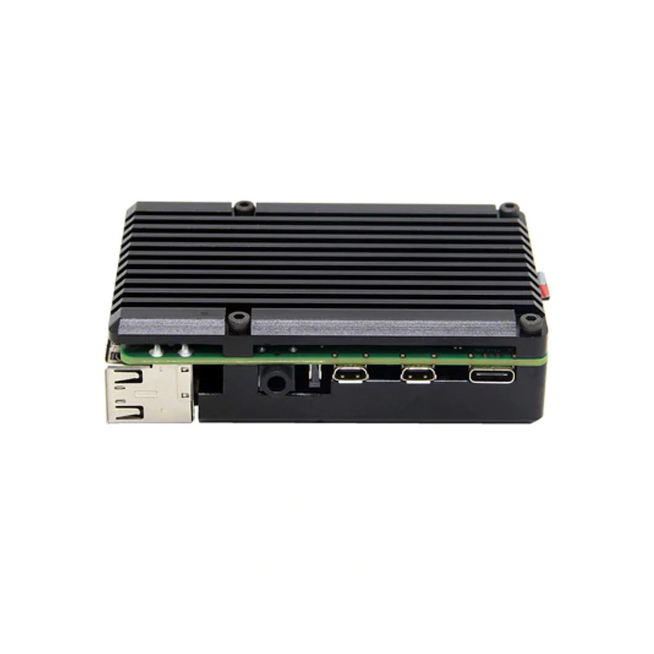 AAAwave Raspberry Pi 4 Black Aluminum Passive Case With Black Power Supply and Power Switch Combo Set