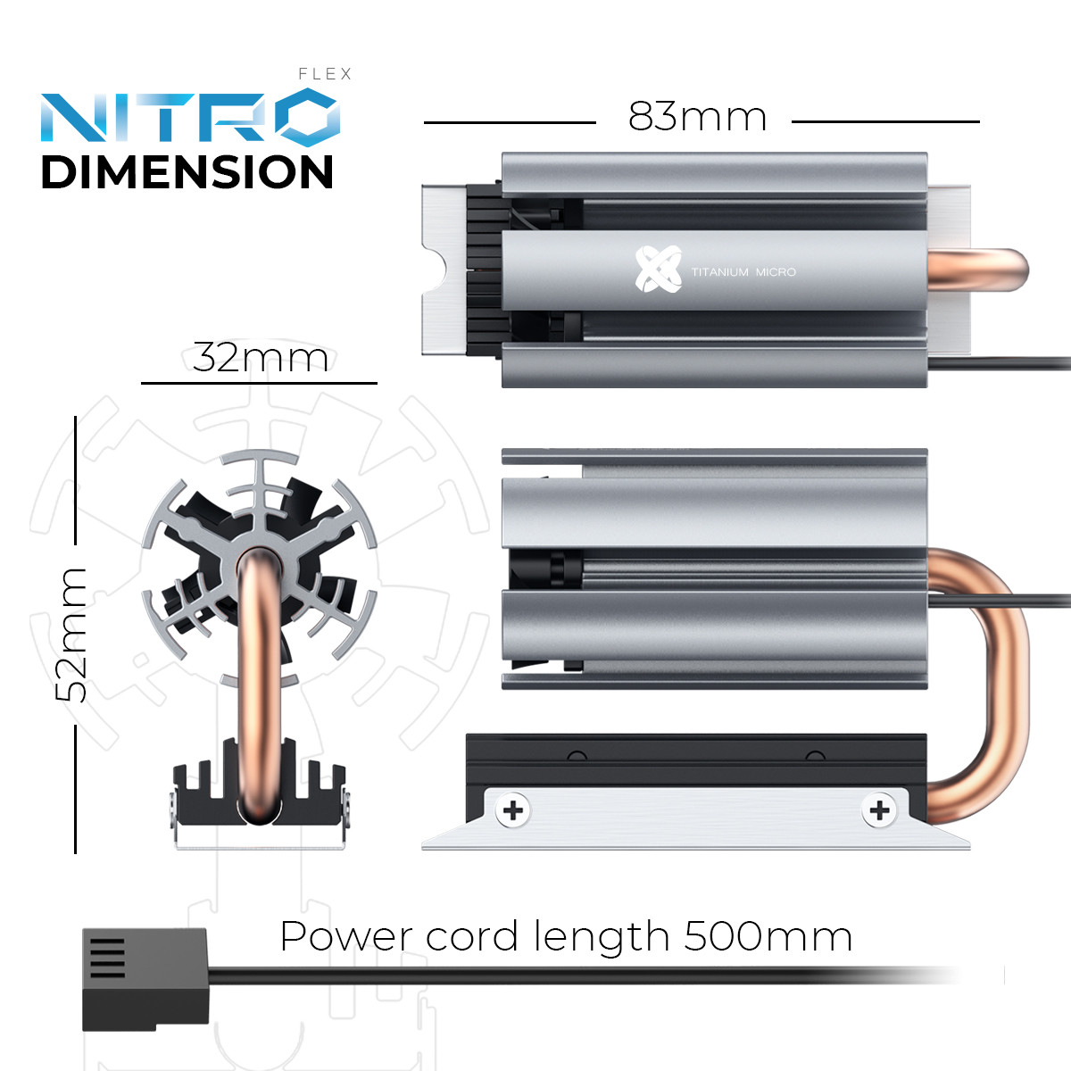 Titanium Micro Nitro Flex M.2 SSD M.2 2280 SSD Rocket Heatsink