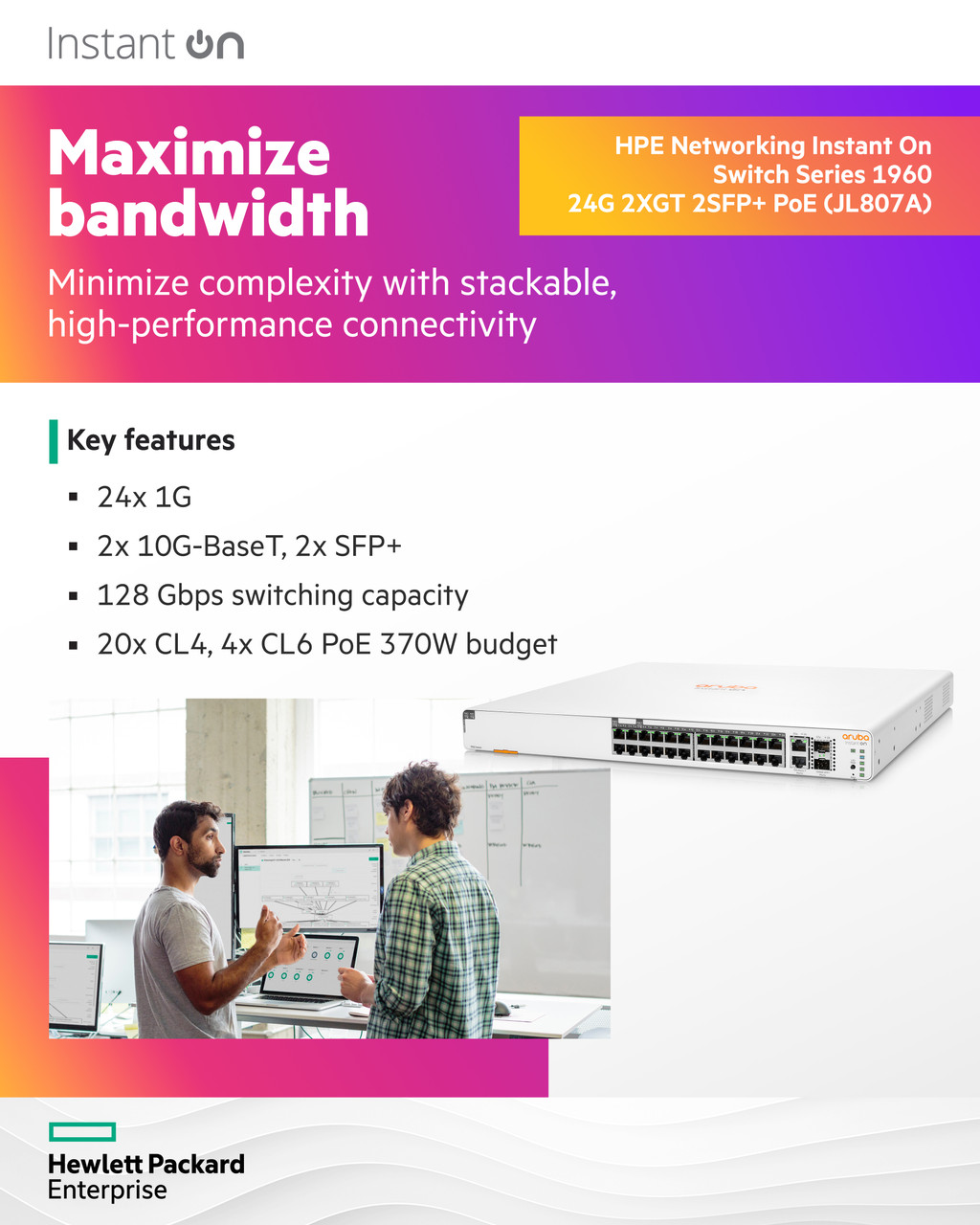 It offers multiple Gigabit Ethernet ports, providing fast and efficient data transfer for large-scale networks.
