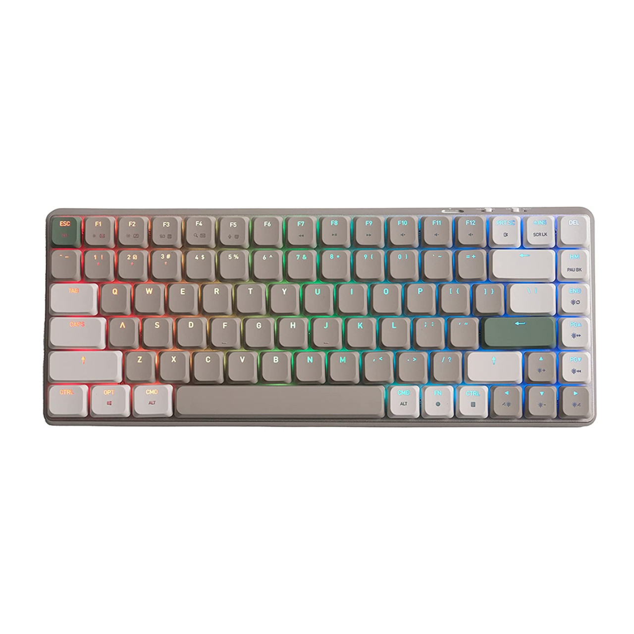 Azio CSG20404 Cascade Low Profile/Slim Wireless Backlit Mechanical Keyboard, Bronze Base, Milk Tea KC - Forest Dark