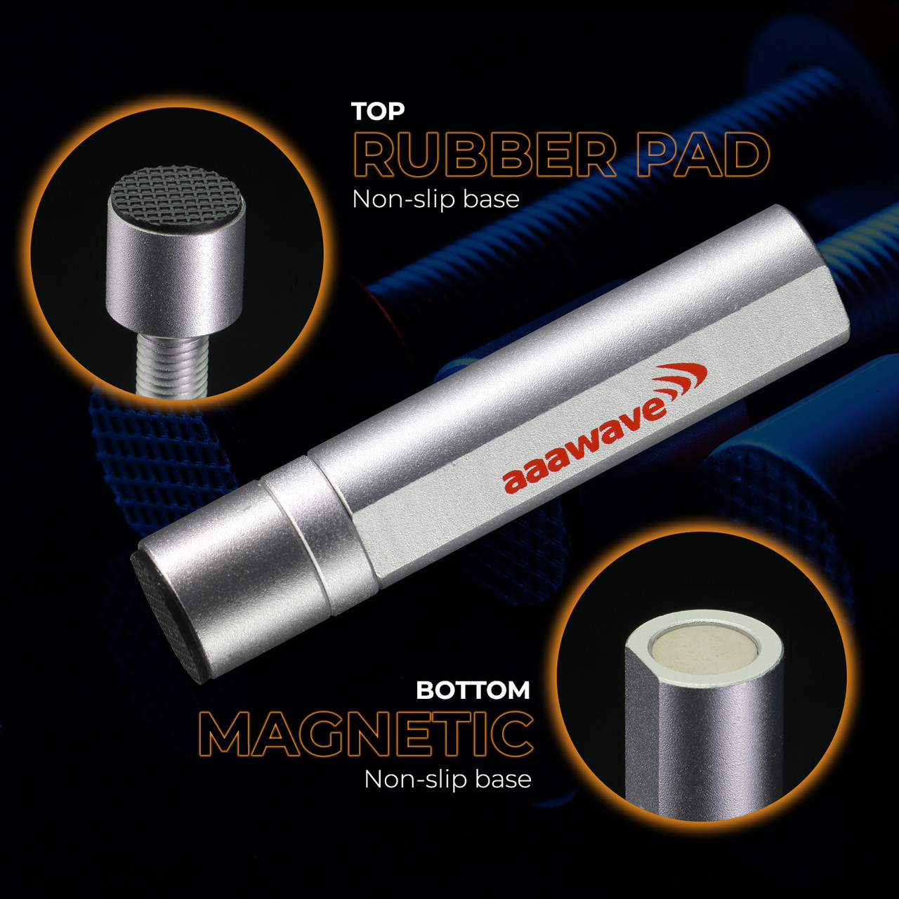 AAAwave Graphics Card Support Bracket Adjustable Height GPU Brace with Magnet base and Non-Slip rubber pad (Silver)