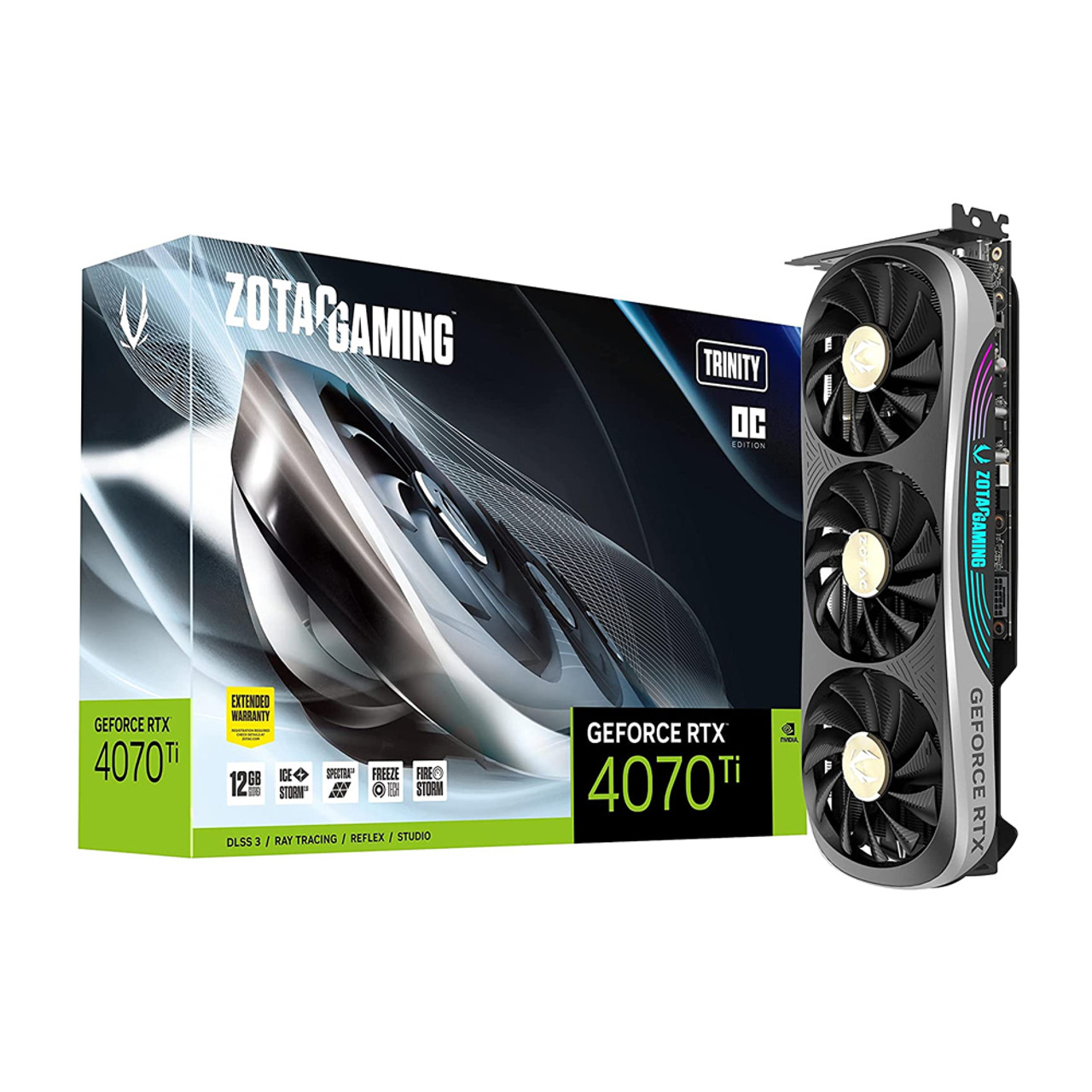 ZOTAC ZT-D40710J-10P Gaming GeForce RTX 4070 Ti Trinity OC DLSS 3 12GB GDDR6X 192-bit 21 Gbps PCIE 4.0 Gaming Graphics Card