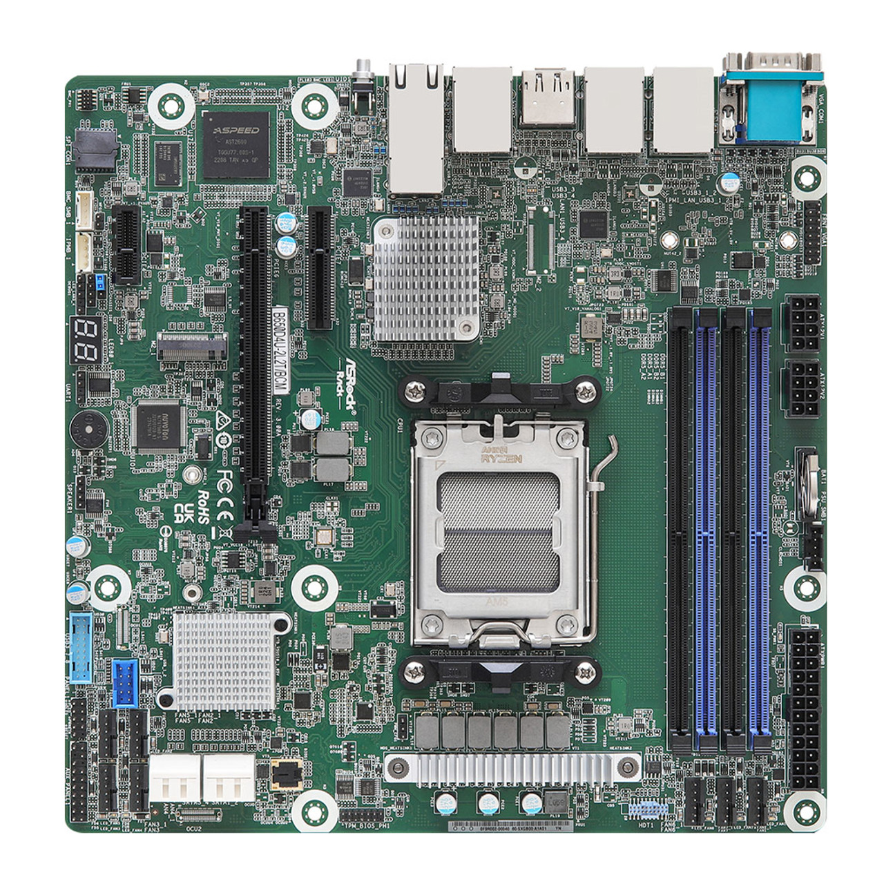 ASRock Rack B650D4U-2L2T/BCM HDMi, 32GB, 4 SATA 6Gb/s, DDR5,  AM5 AMD Ryzen 7000 Micro ATX Server Motherboard